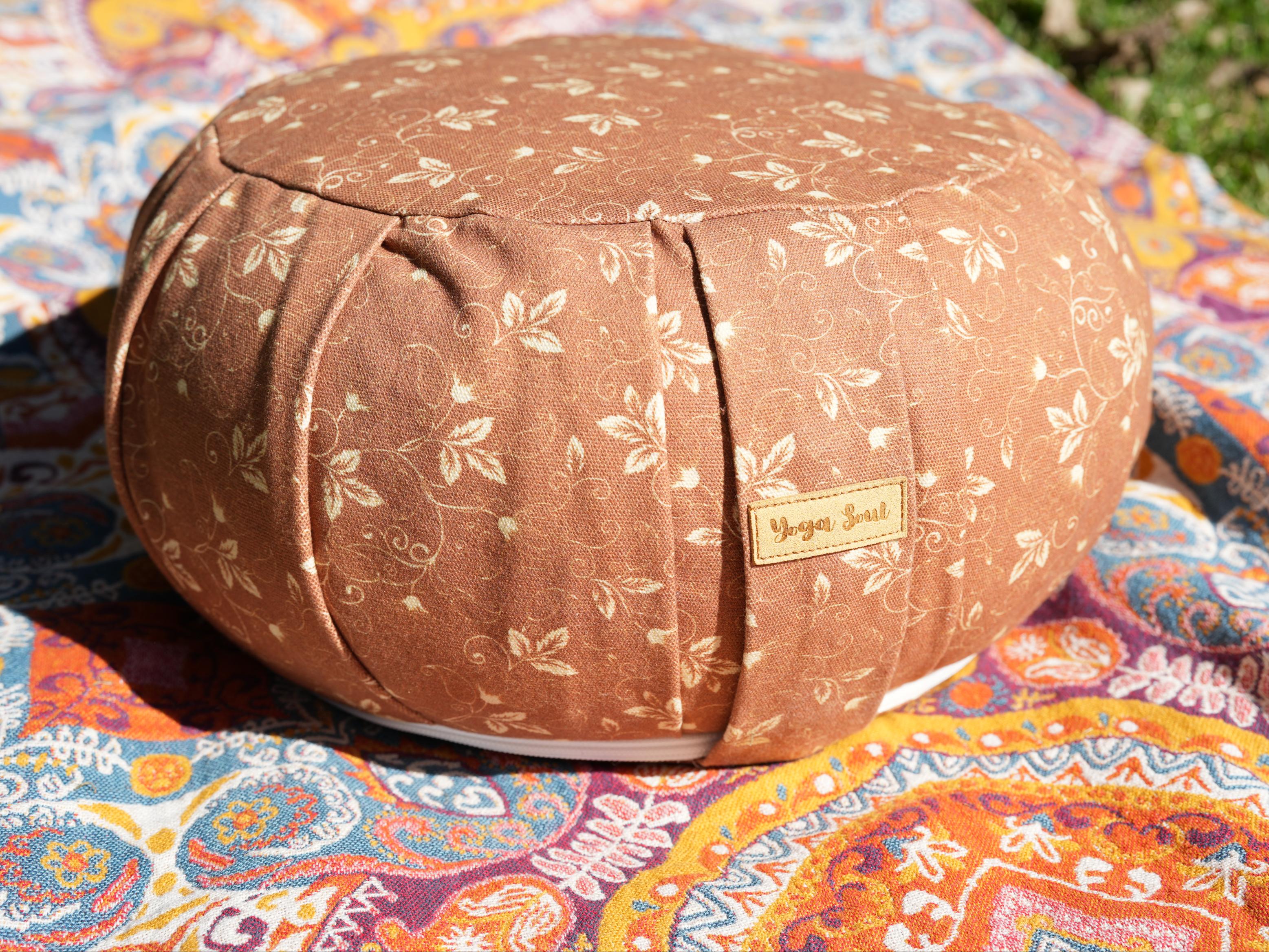 ZAFU Meditation Cushion | Sacred Lotus | Almond