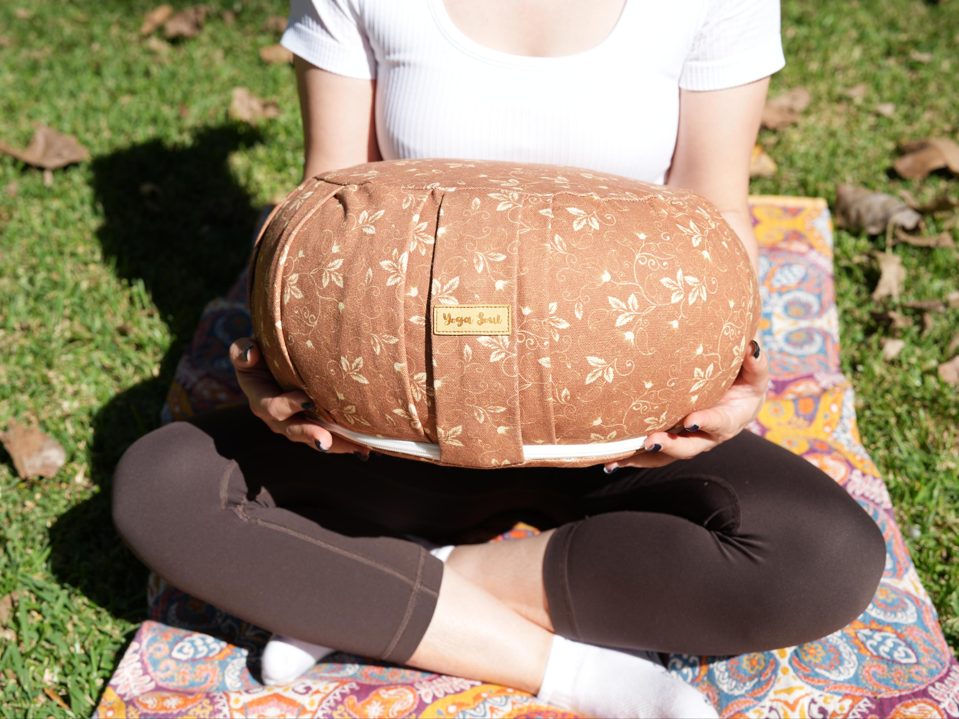 ZAFU Meditation Cushion | Sacred Lotus | Almond