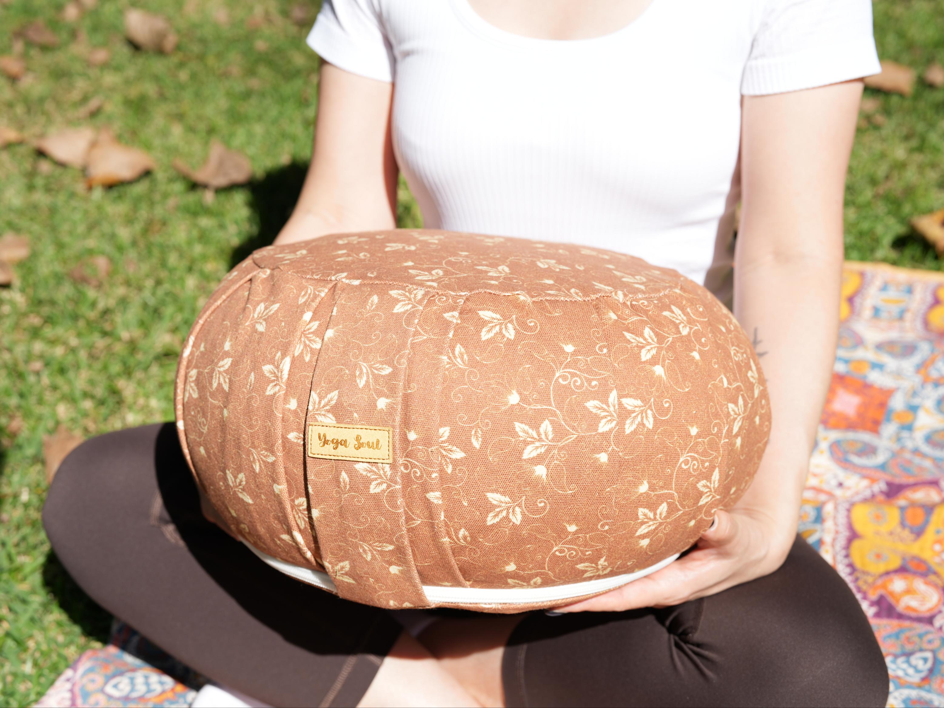 ZAFU Meditation Cushion | Sacred Lotus | Almond