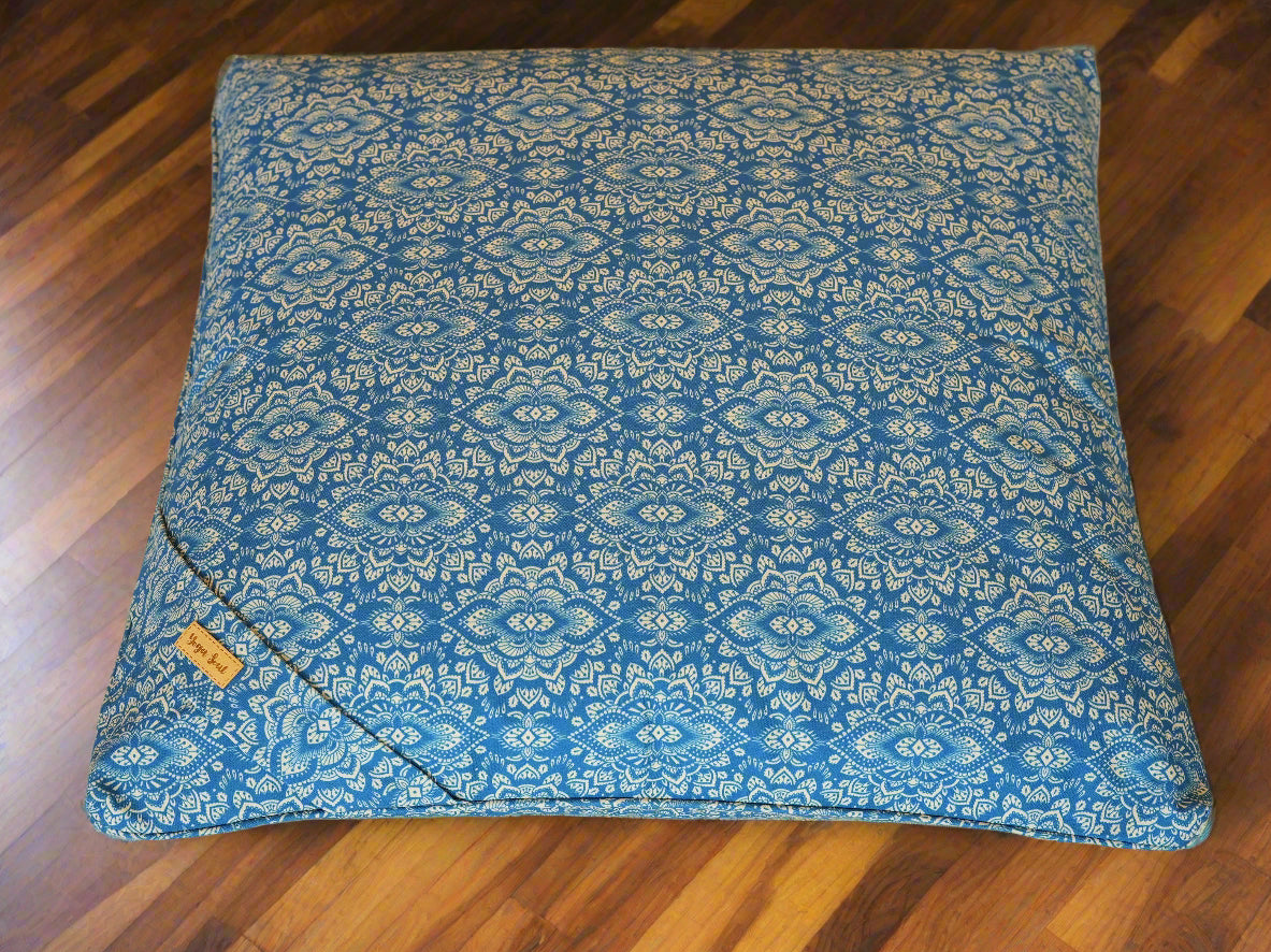 ZABUTON Meditation Cushion | Mandala | Indigo Blue - Yoga Soul