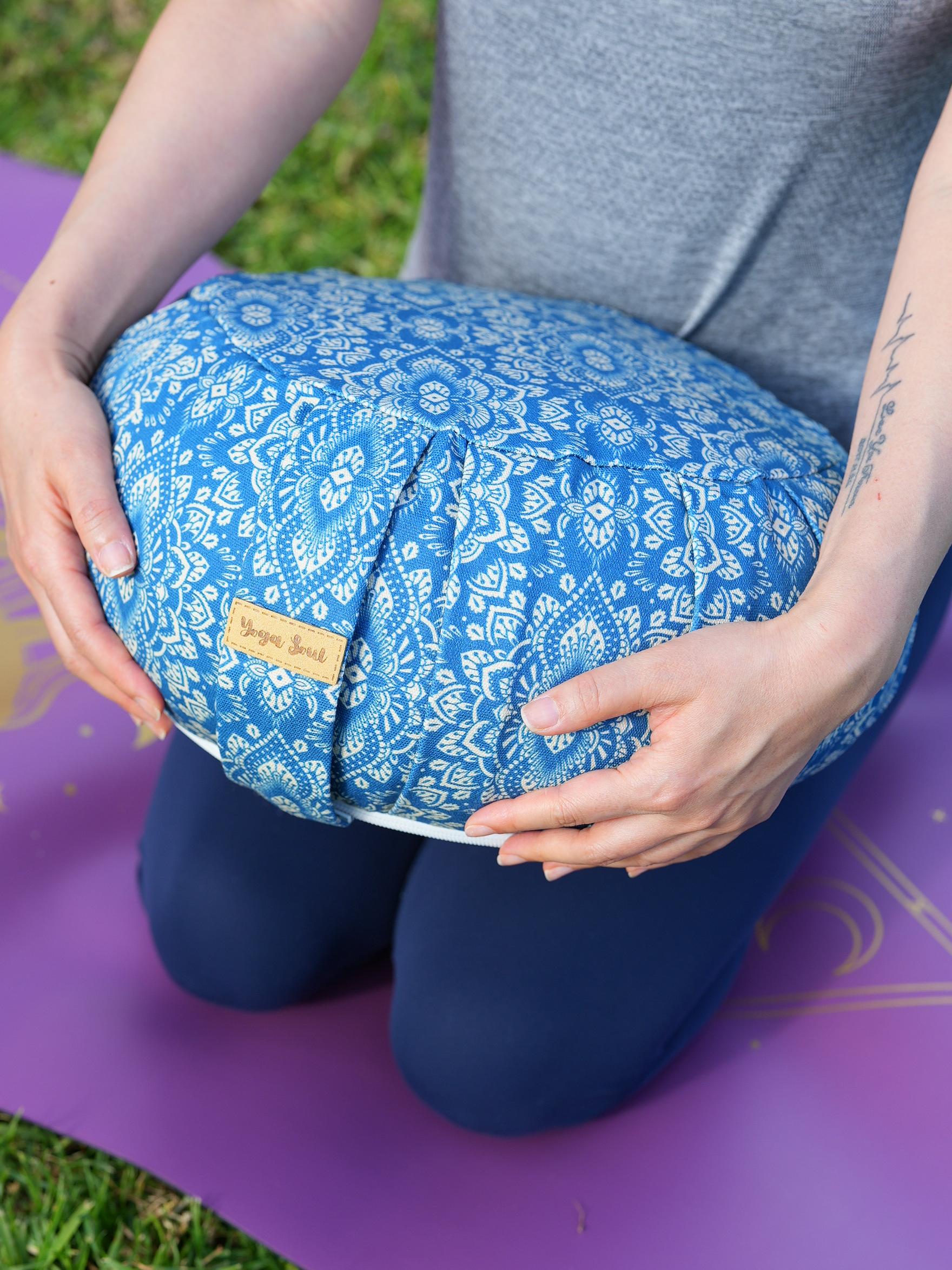 ZAFU Meditation Cushion | Mandala | Indigo Blue