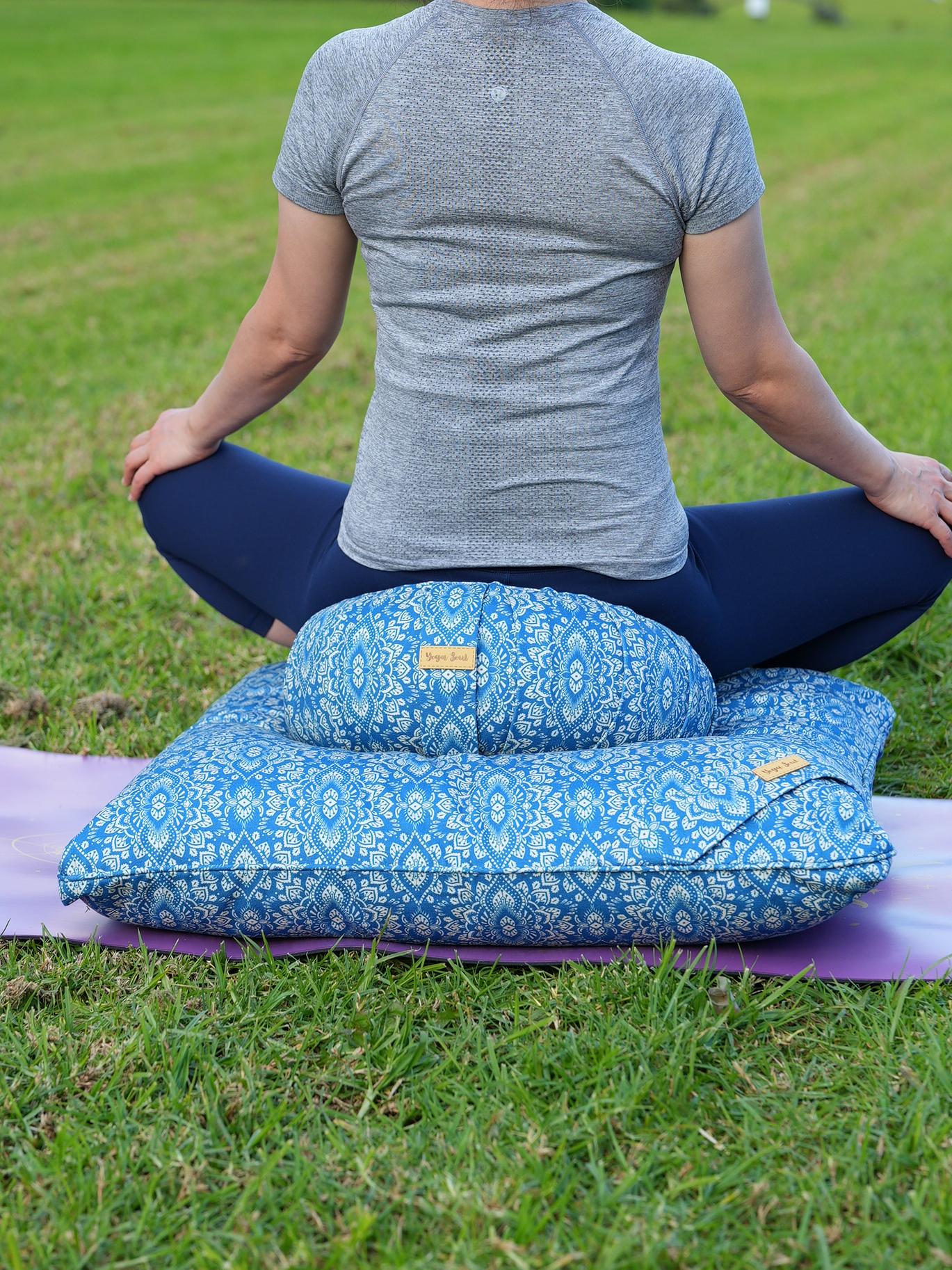 ZABUTON Meditation Cushion | Mandala | Indigo Blue