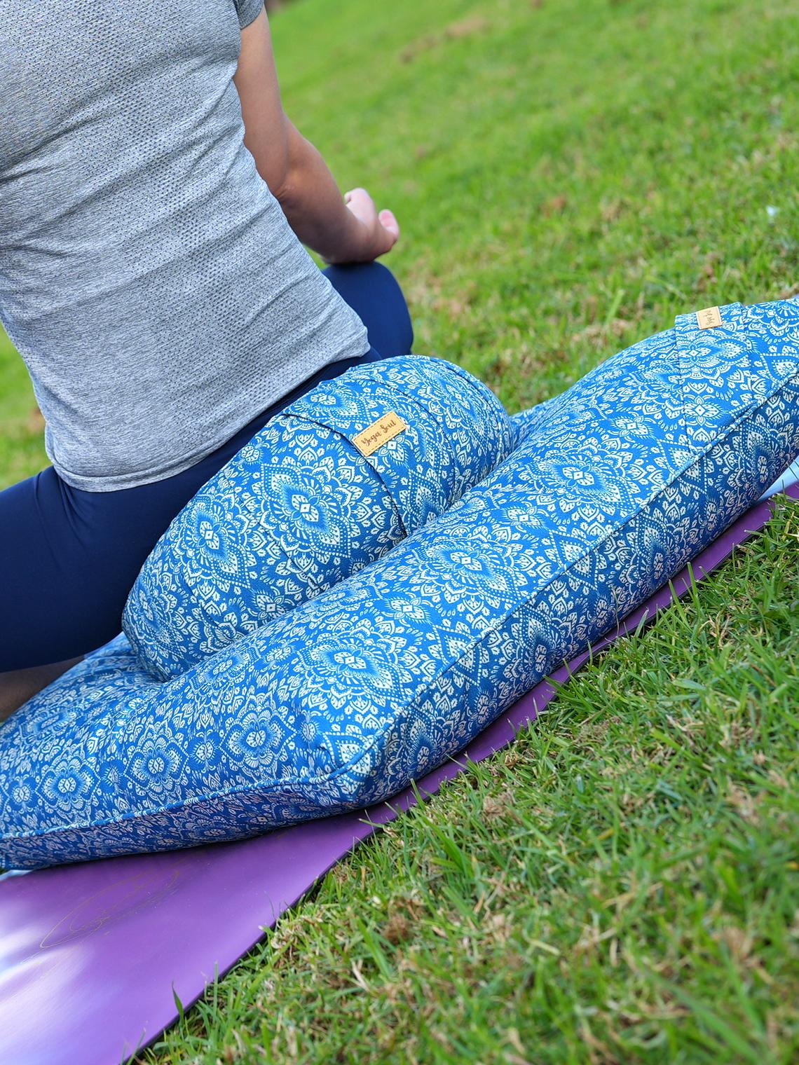 ZABUTON Meditation Cushion | Mandala | Indigo Blue