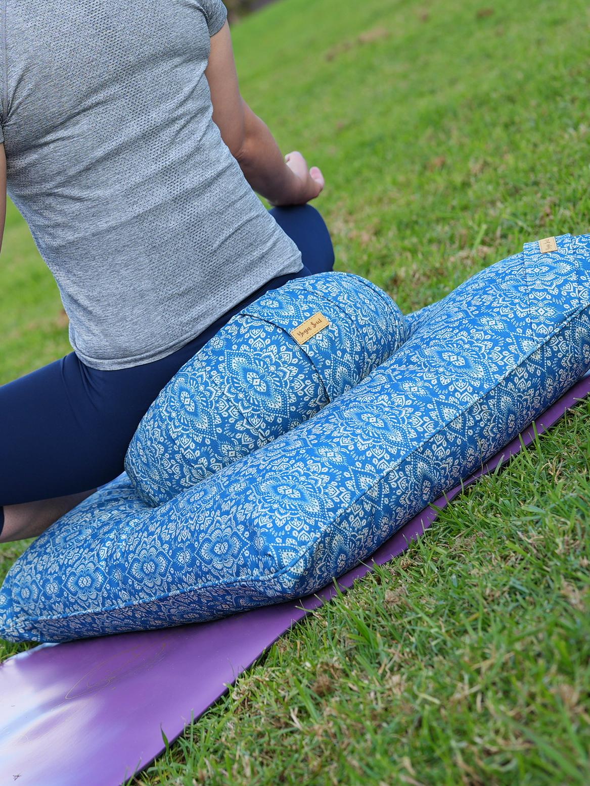 ZABUTON Meditation Cushion | Mandala | Indigo Blue