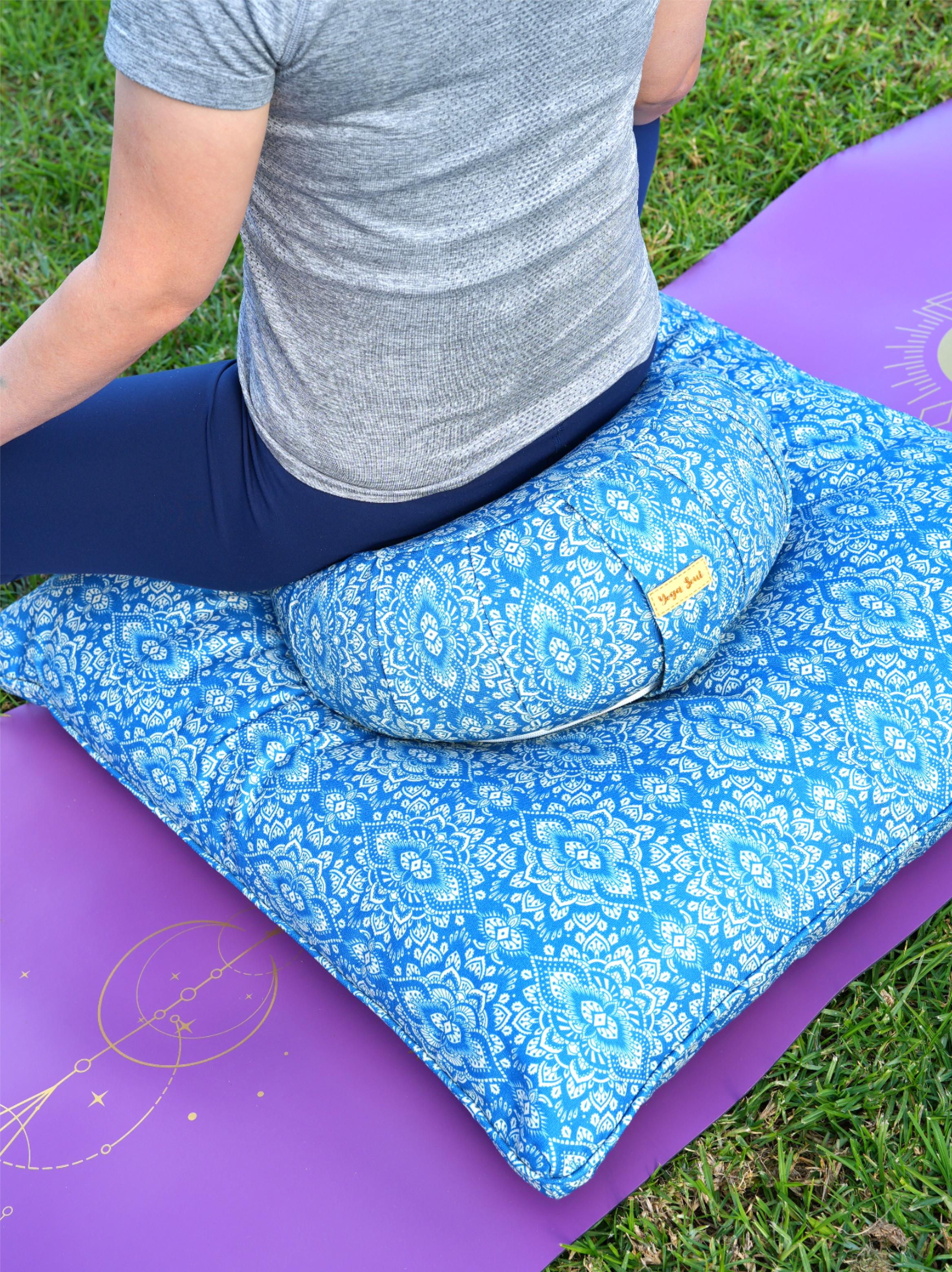 ZABUTON Meditation Cushion | Mandala | Indigo Blue
