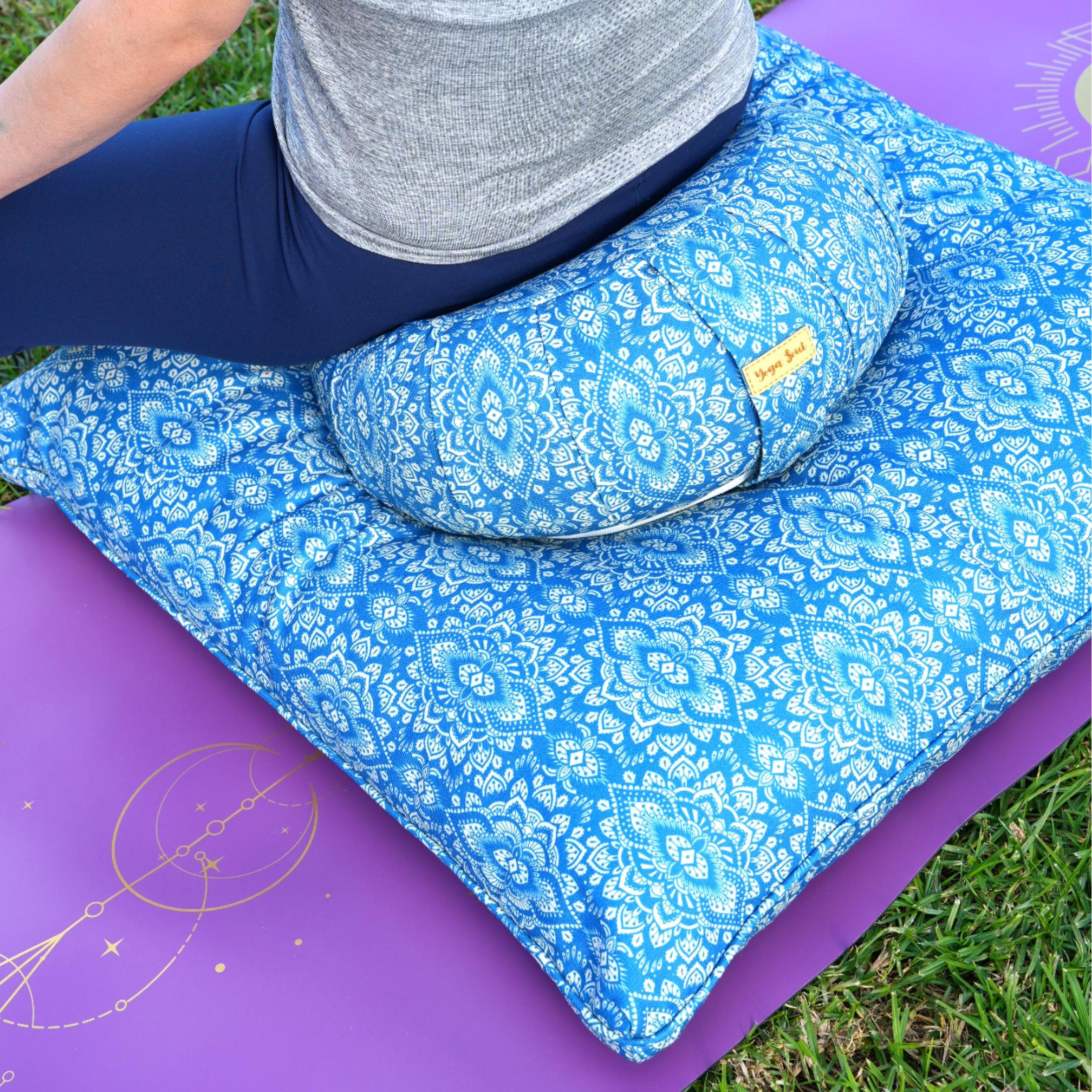 ZABUTON Meditation Cushion | Mandala | Indigo Blue