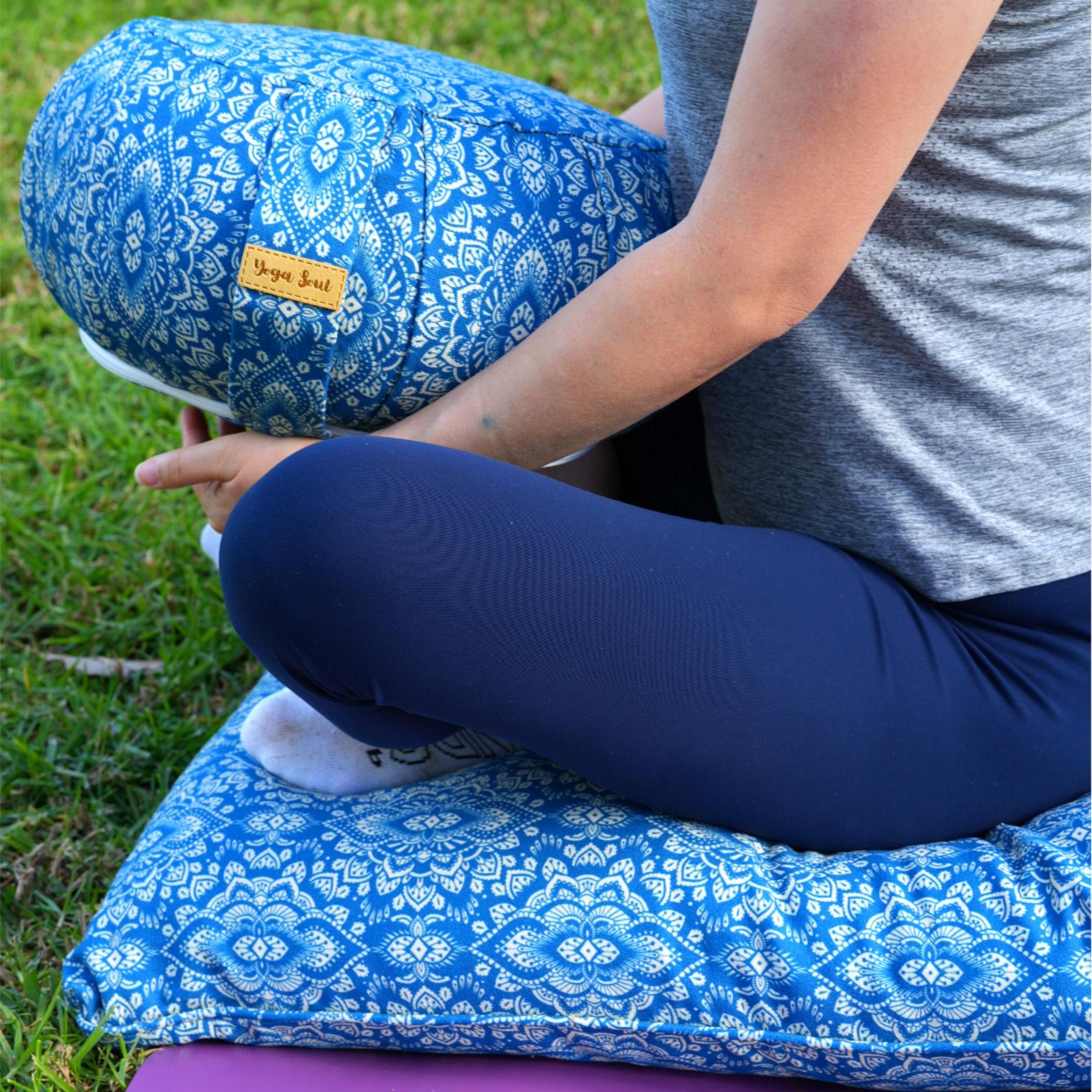 ZABUTON Meditation Cushion | Mandala | Indigo Blue