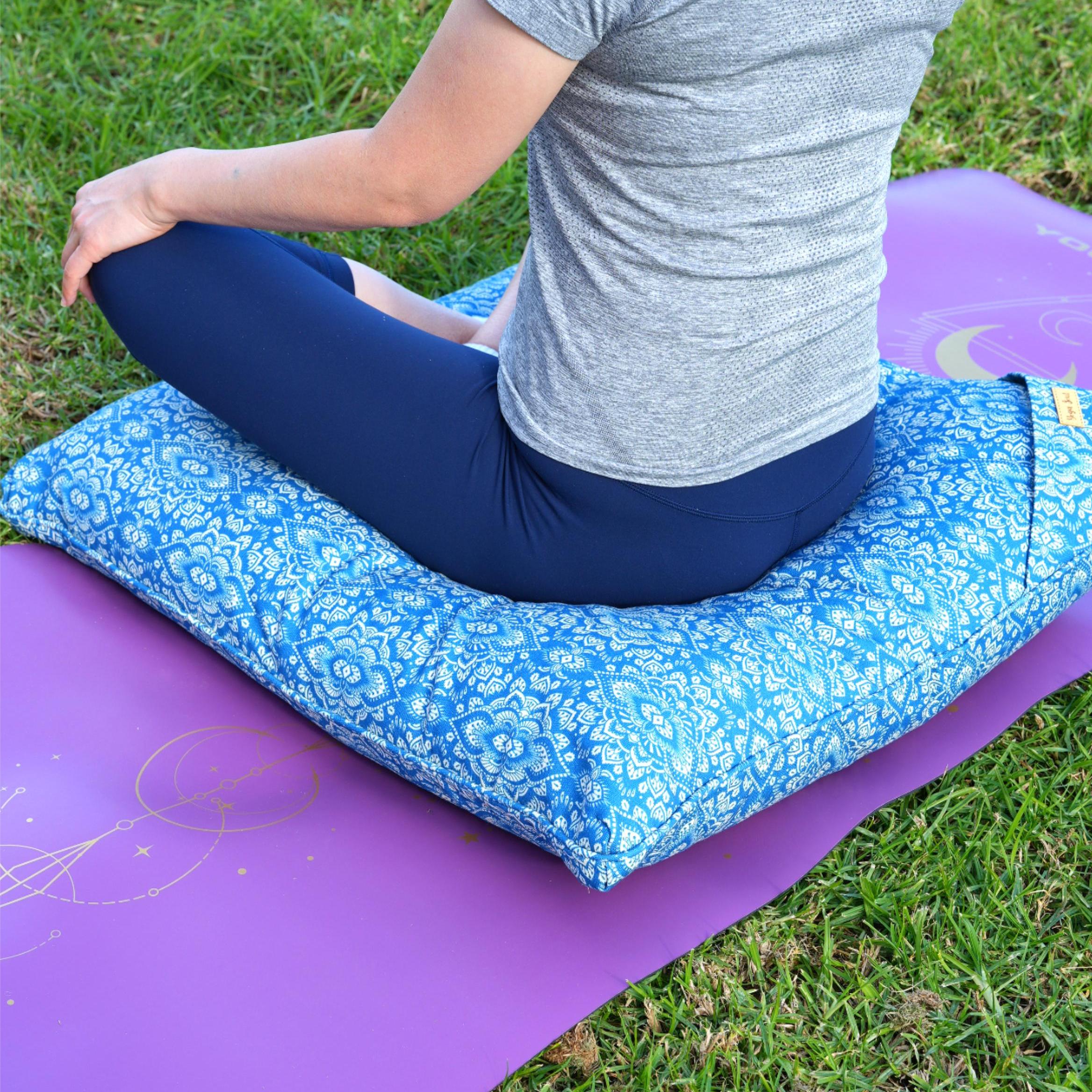 ZABUTON Meditation Cushion | Mandala | Indigo Blue