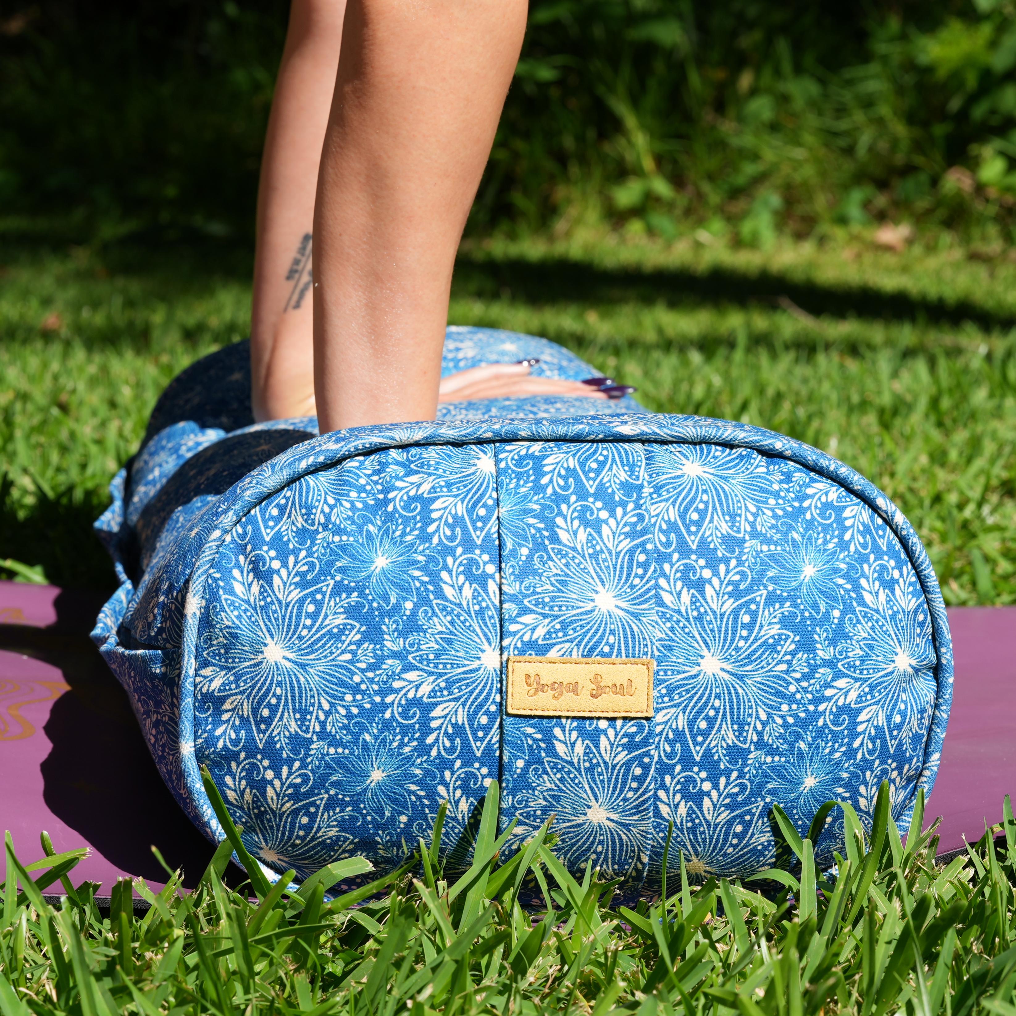 Oval Yoga Bolster | Sattva Lotus | Indigo Blue