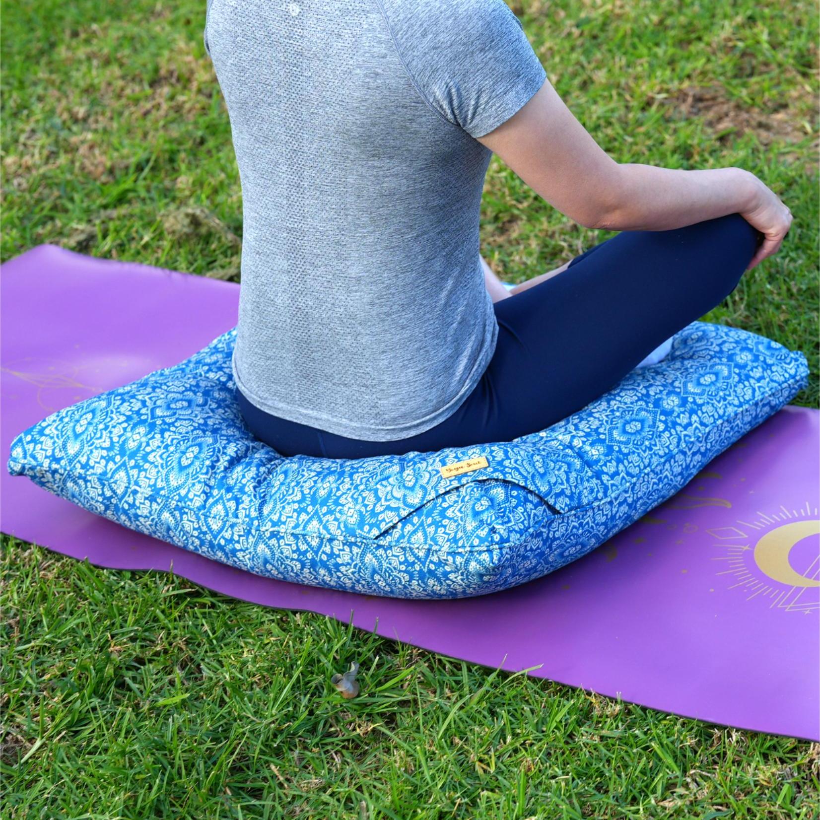 ZABUTON Meditation Cushion | Mandala | Indigo Blue