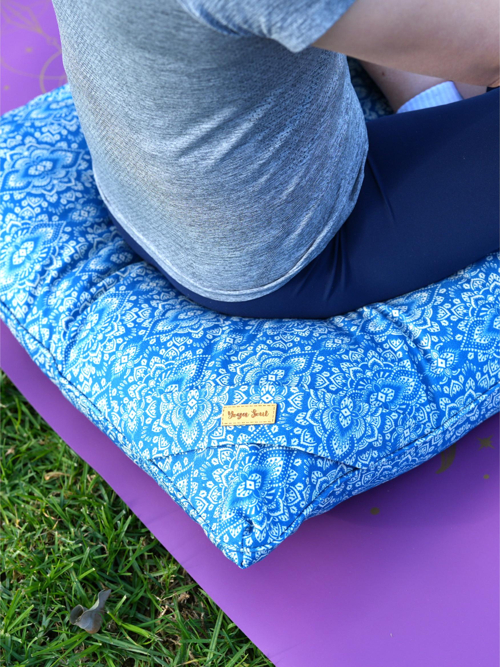 ZABUTON Meditation Cushion | Mandala | Indigo Blue