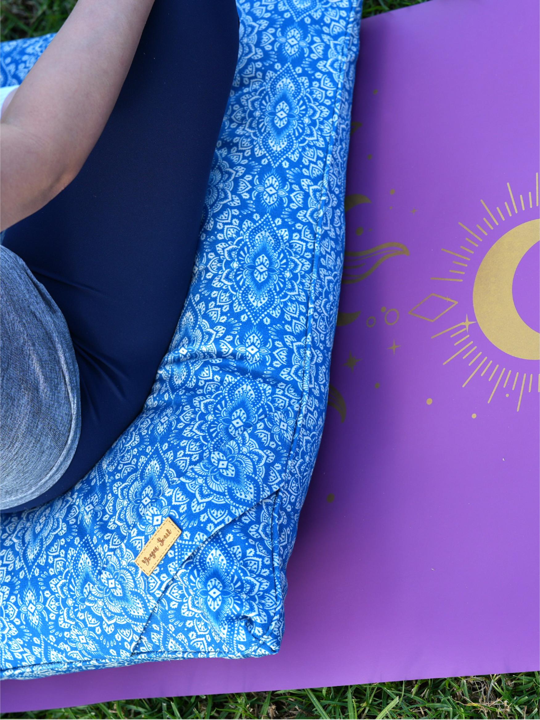 ZABUTON Meditation Cushion | Mandala | Indigo Blue