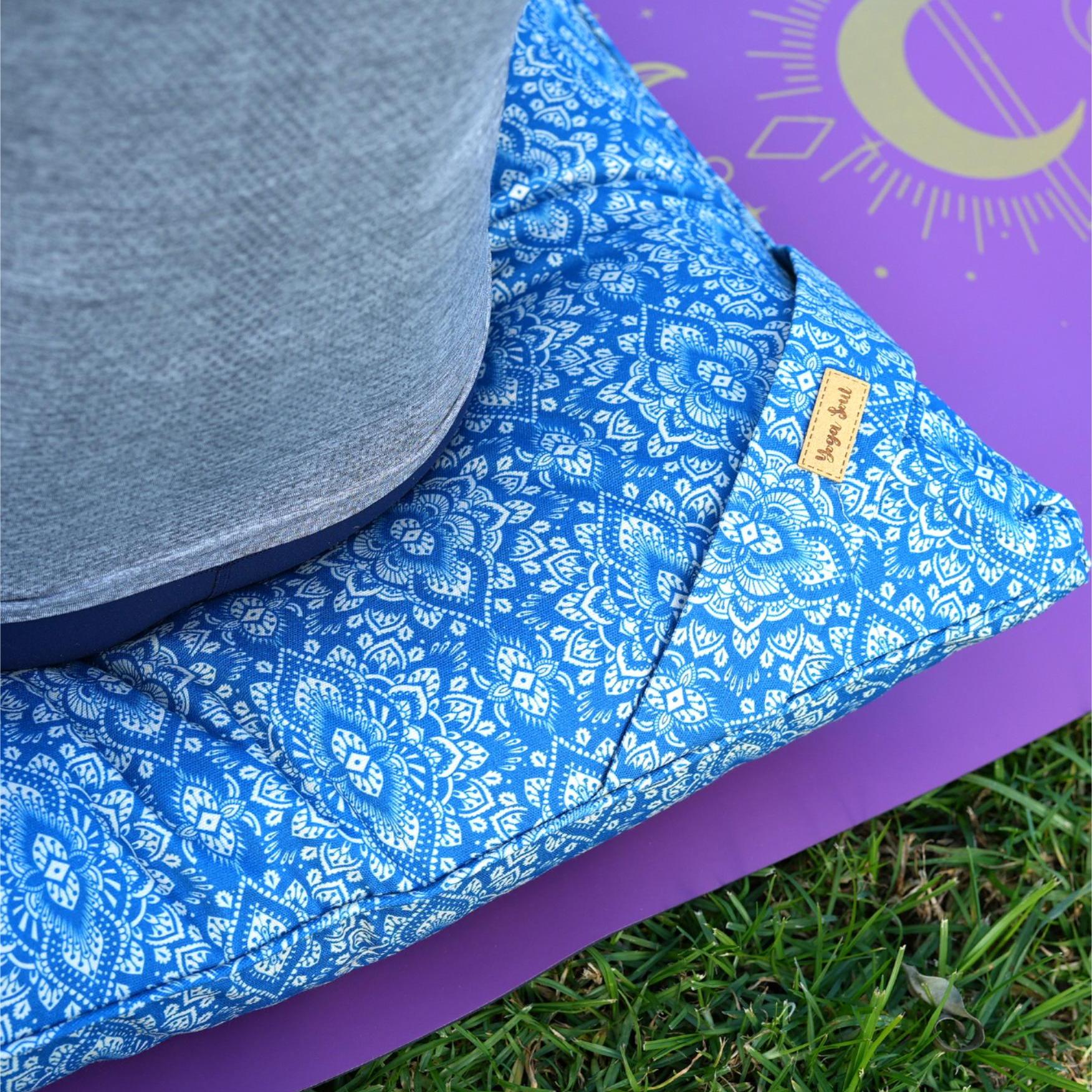 ZABUTON Meditation Cushion | Mandala | Indigo Blue