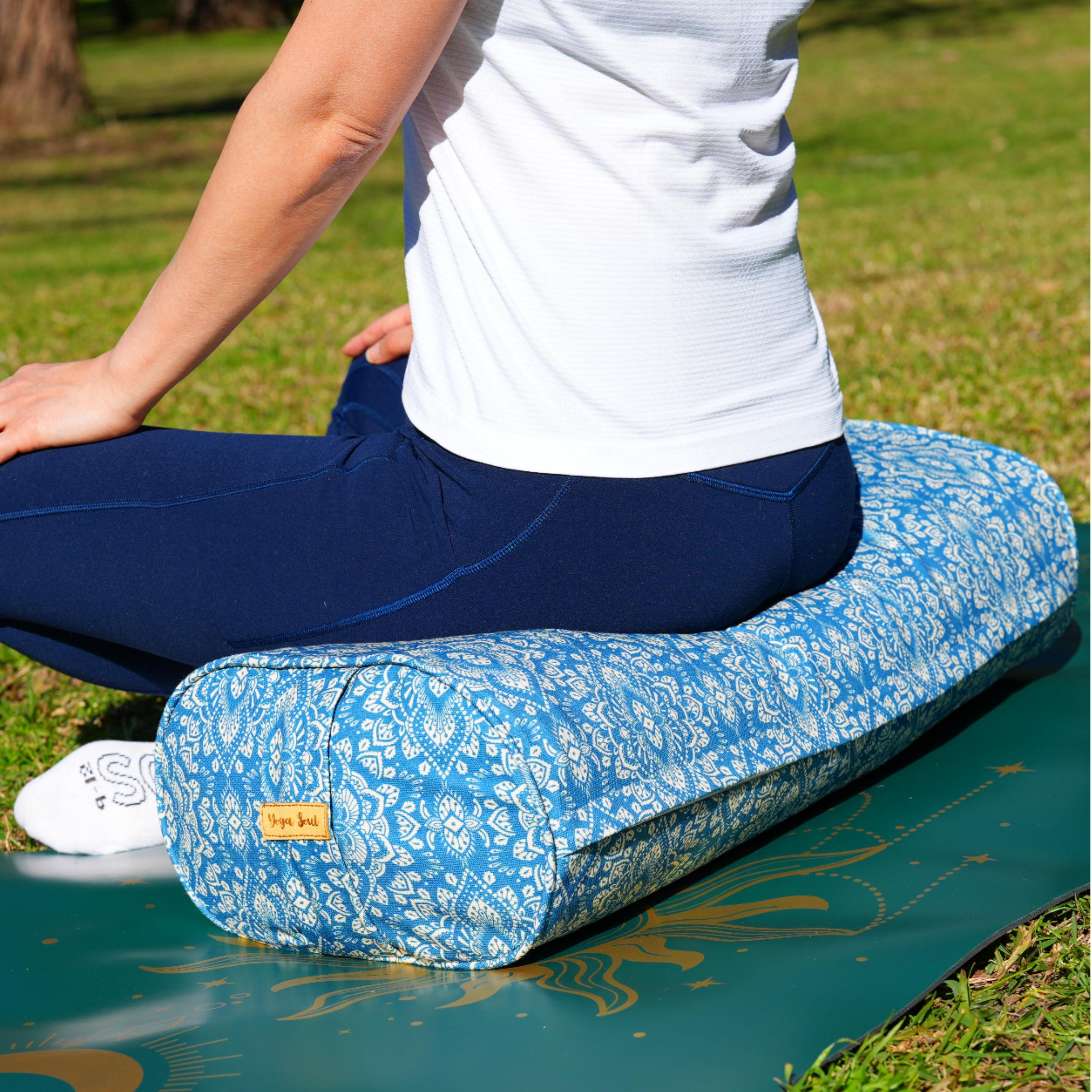 Oval Yoga Bolster | Mandala | Indigo Blue