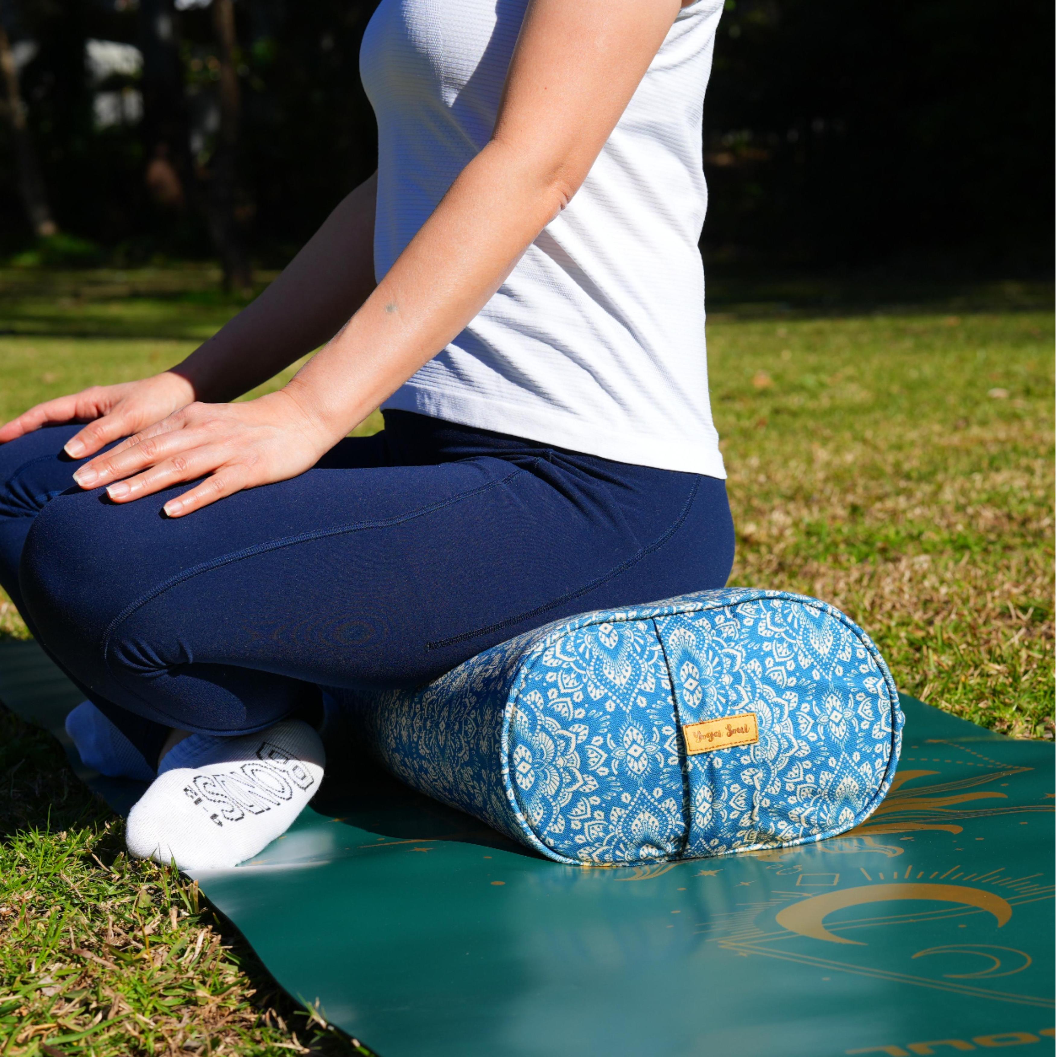 Oval Yoga Bolster | Mandala | Indigo Blue