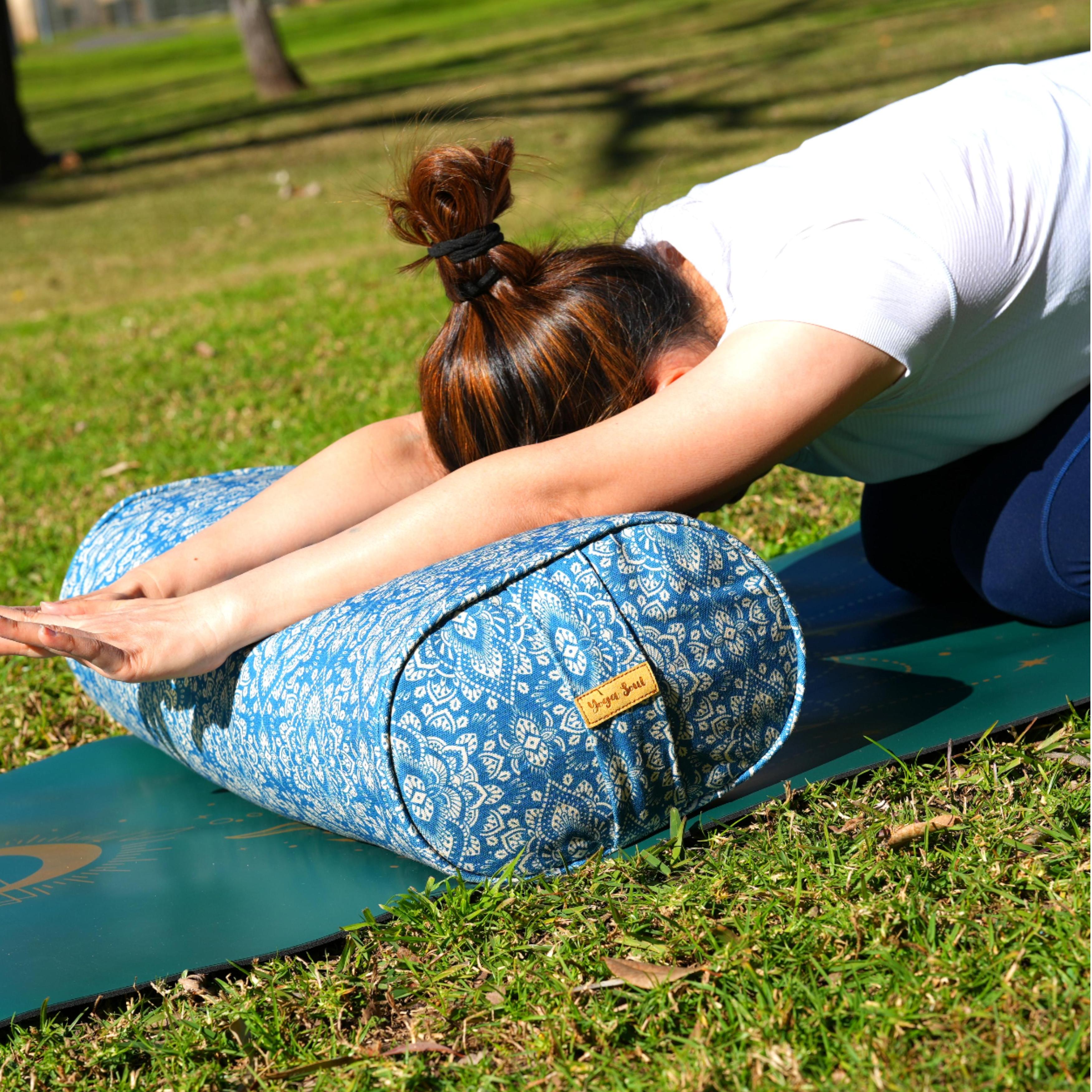 Oval Yoga Bolster | Mandala | Indigo Blue