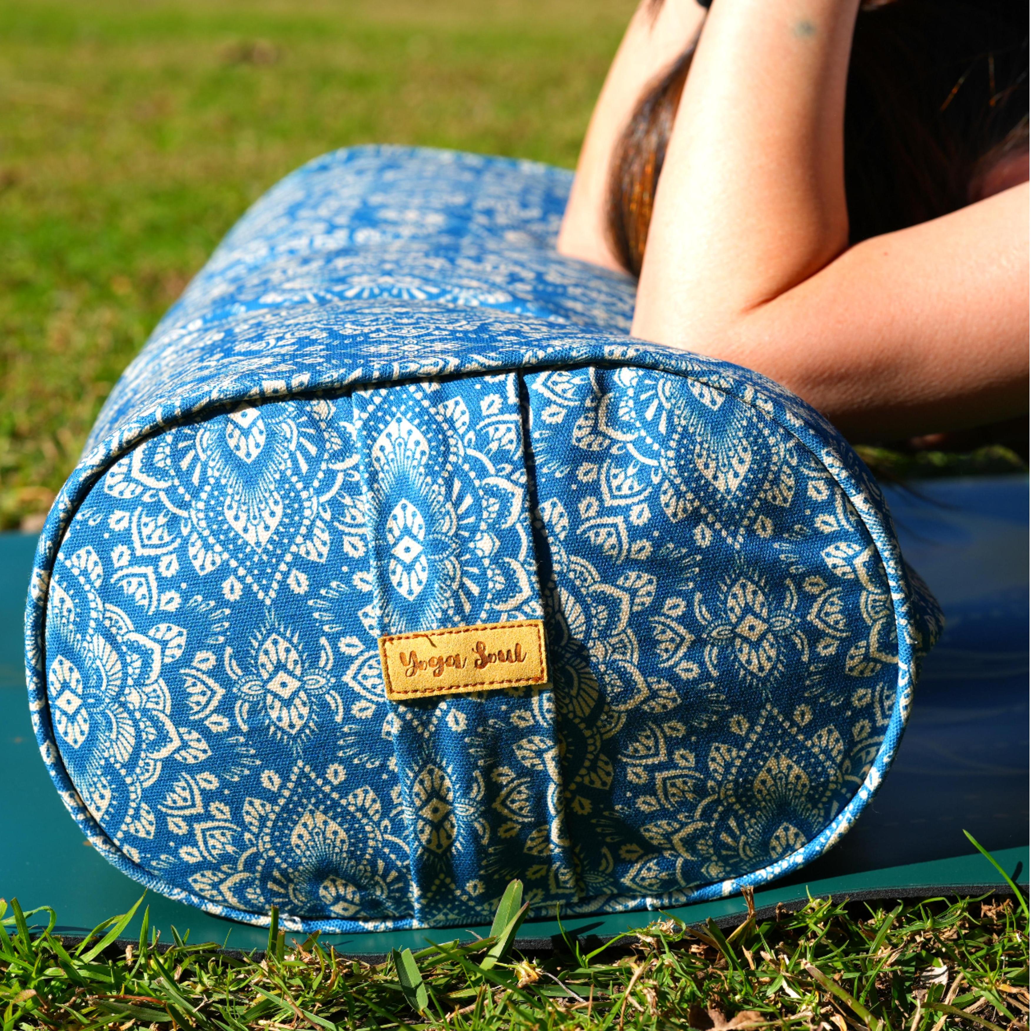 Oval Yoga Bolster | Mandala | Indigo Blue