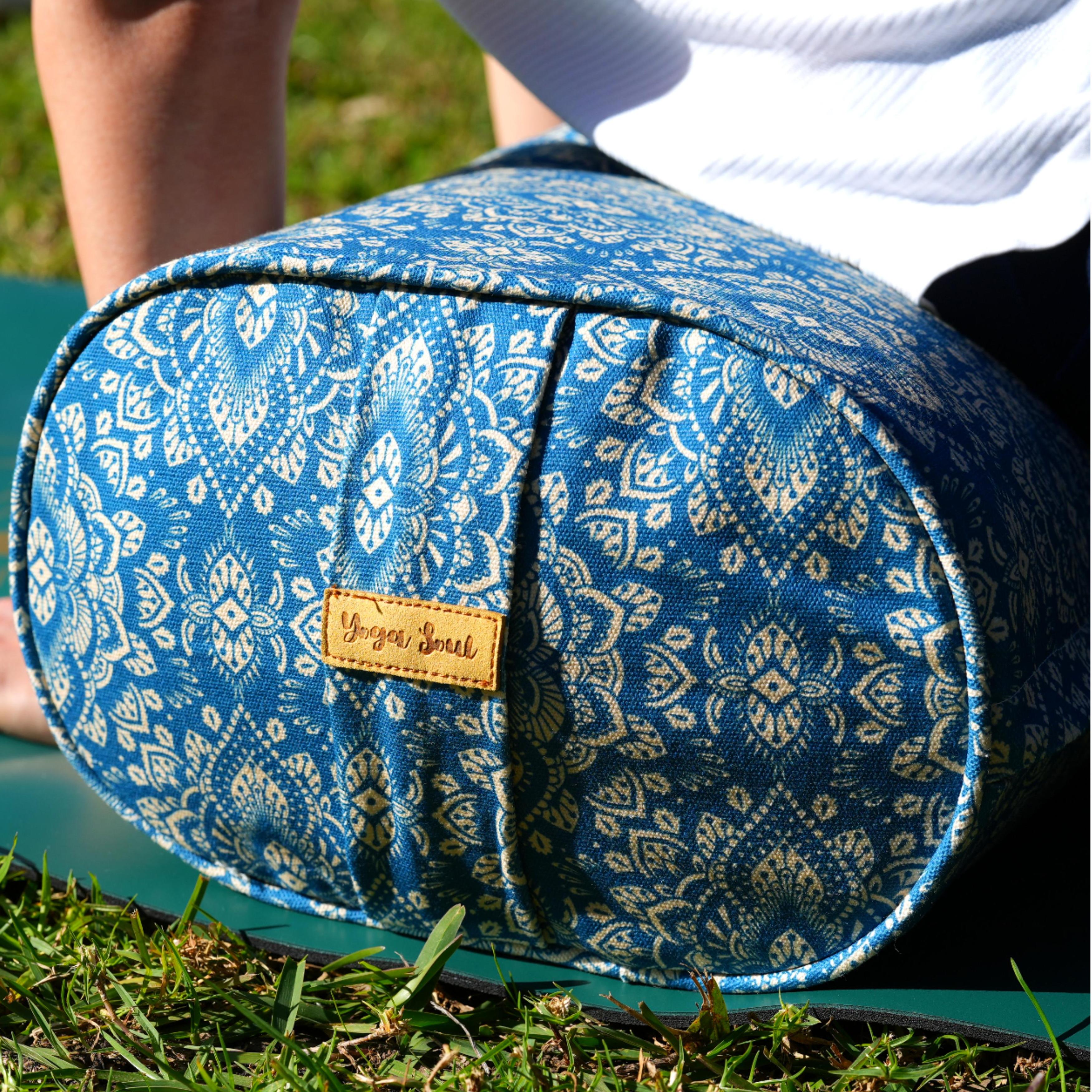 Oval Yoga Bolster | Mandala | Indigo Blue