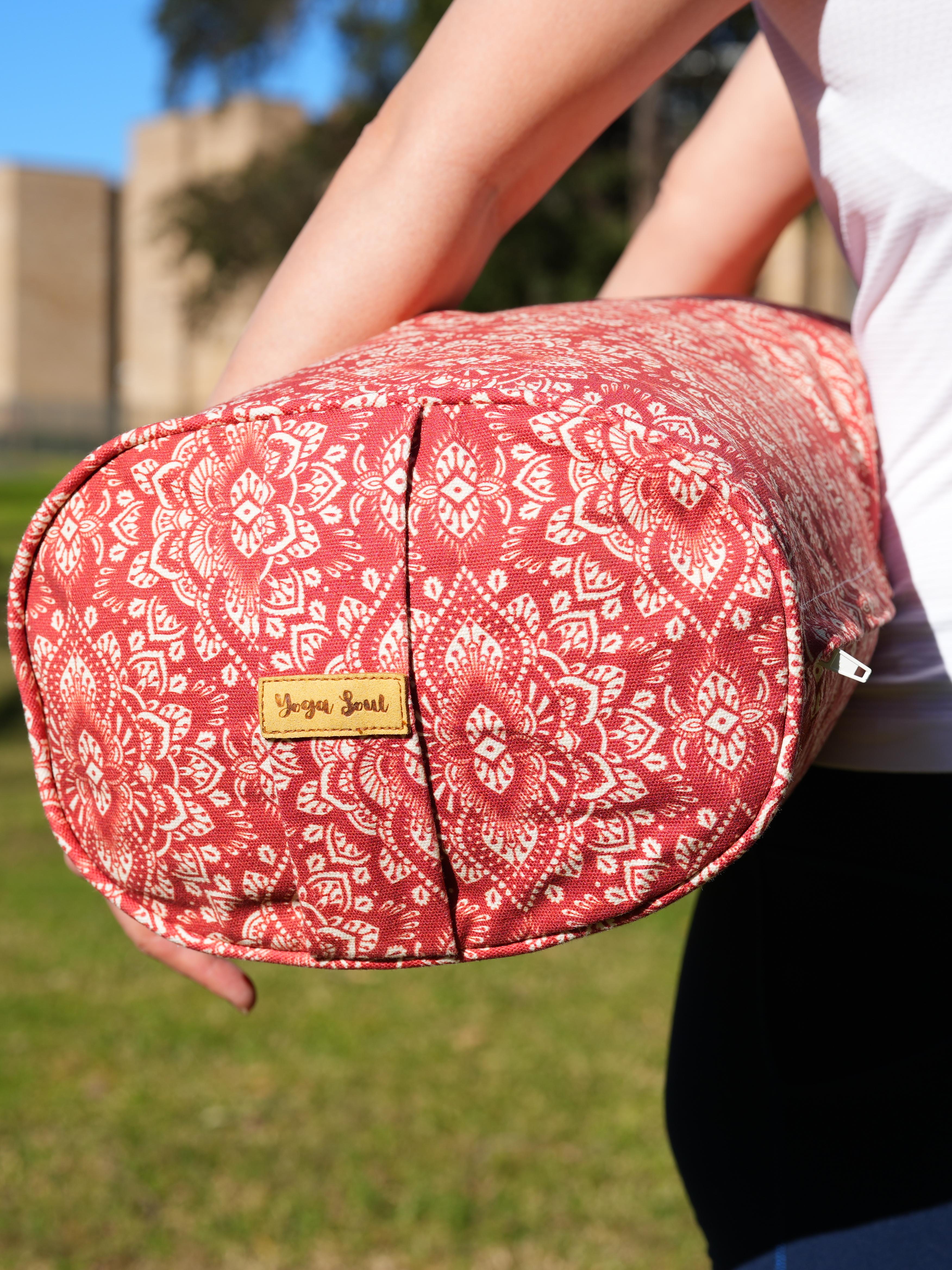 Oval Yoga Bolster | Mandala | Aura Red