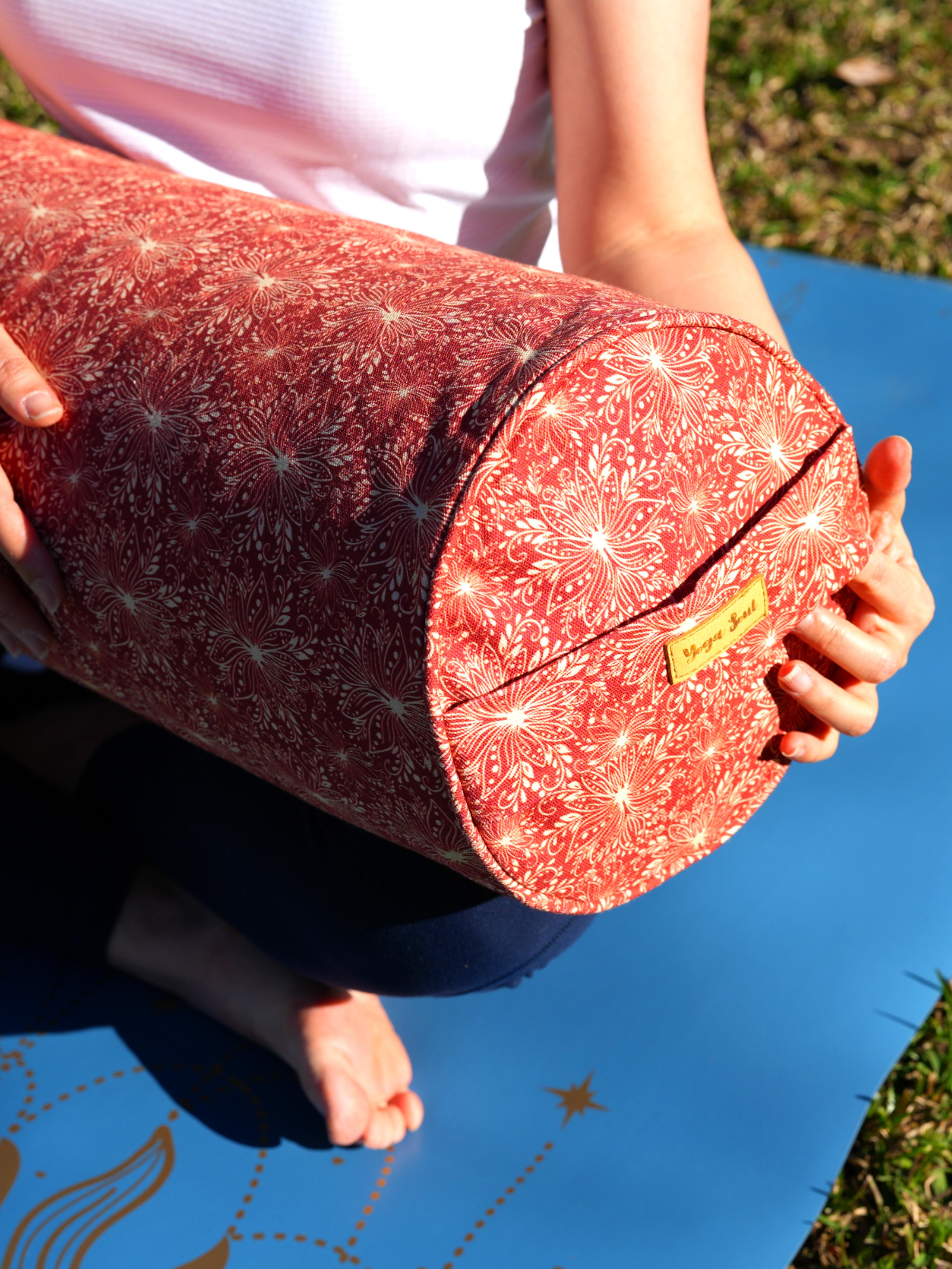 Round Yoga Bolster | Lotus | Aura Red