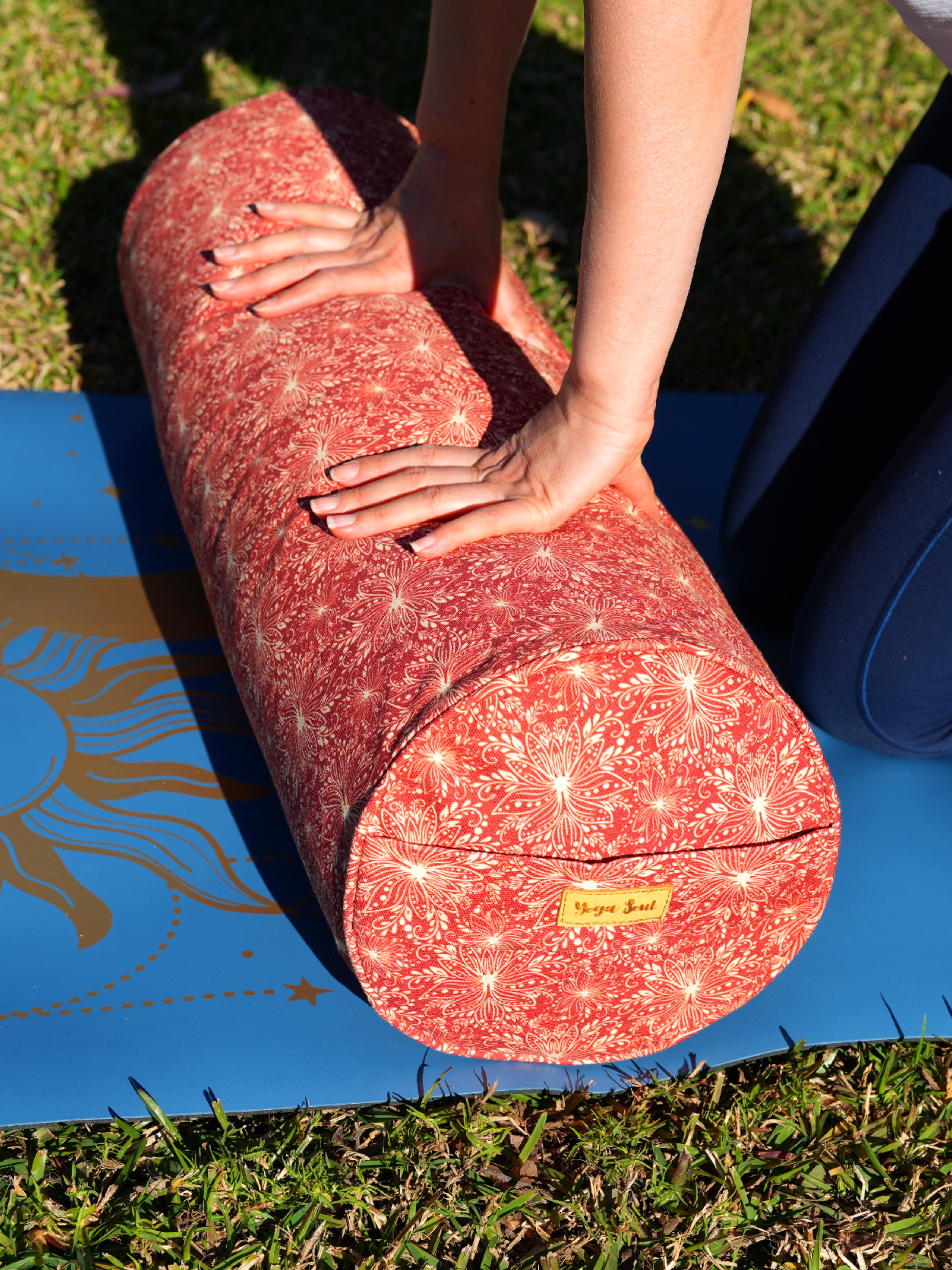 Round Yoga Bolster | Lotus | Aura Red