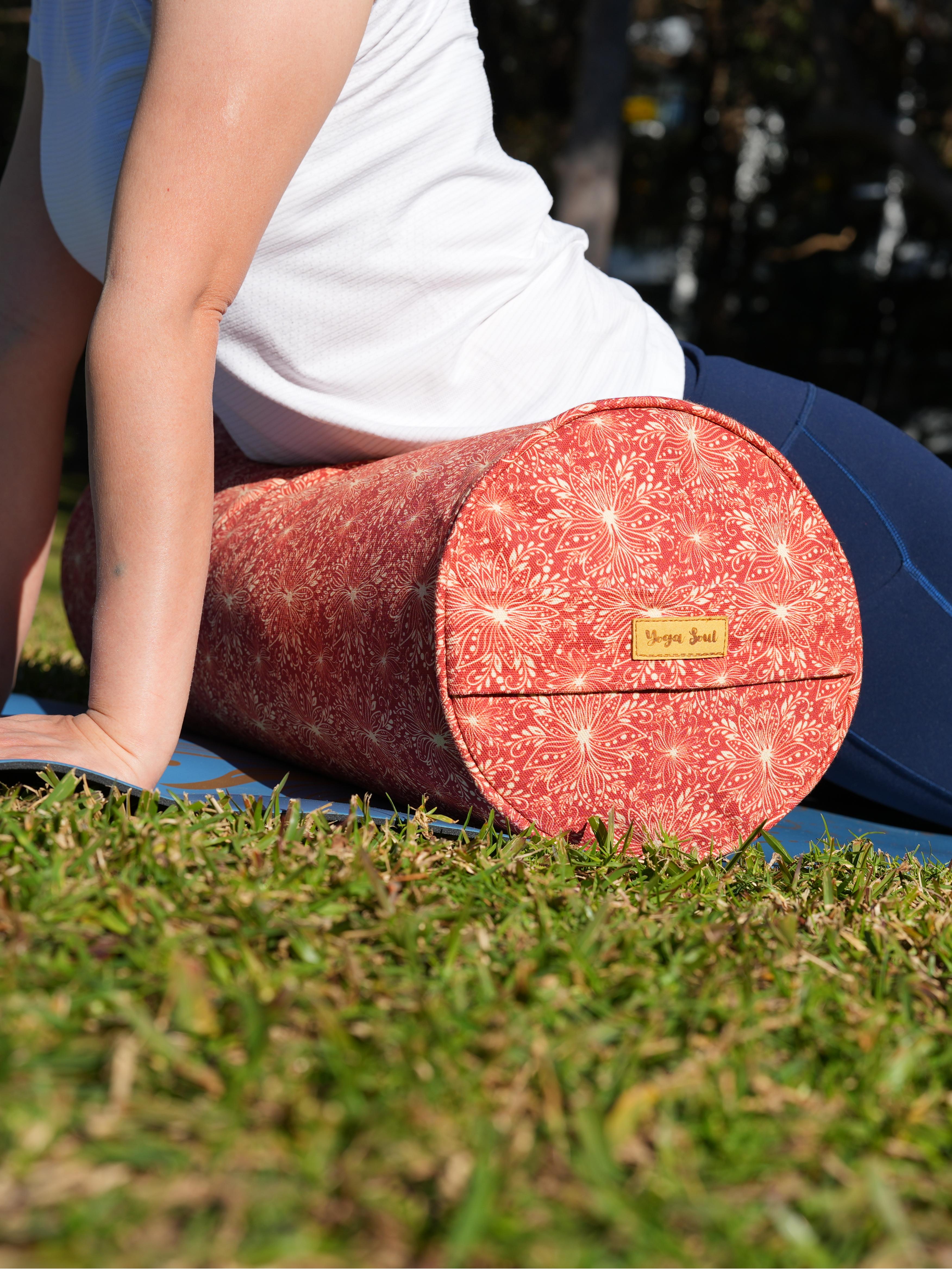 Round Yoga Bolster | Lotus | Aura Red