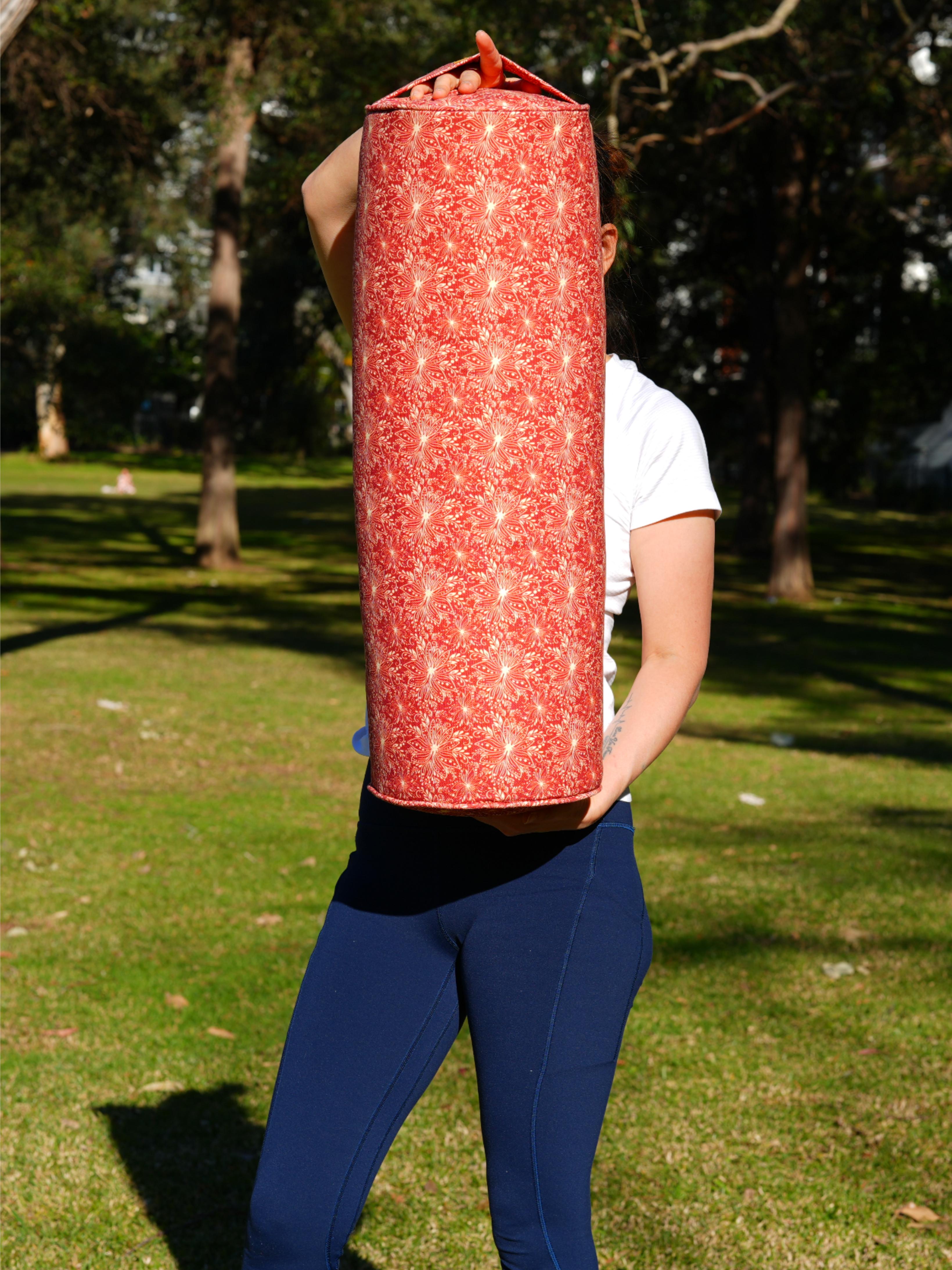 Round Yoga Bolster | Lotus | Aura Red