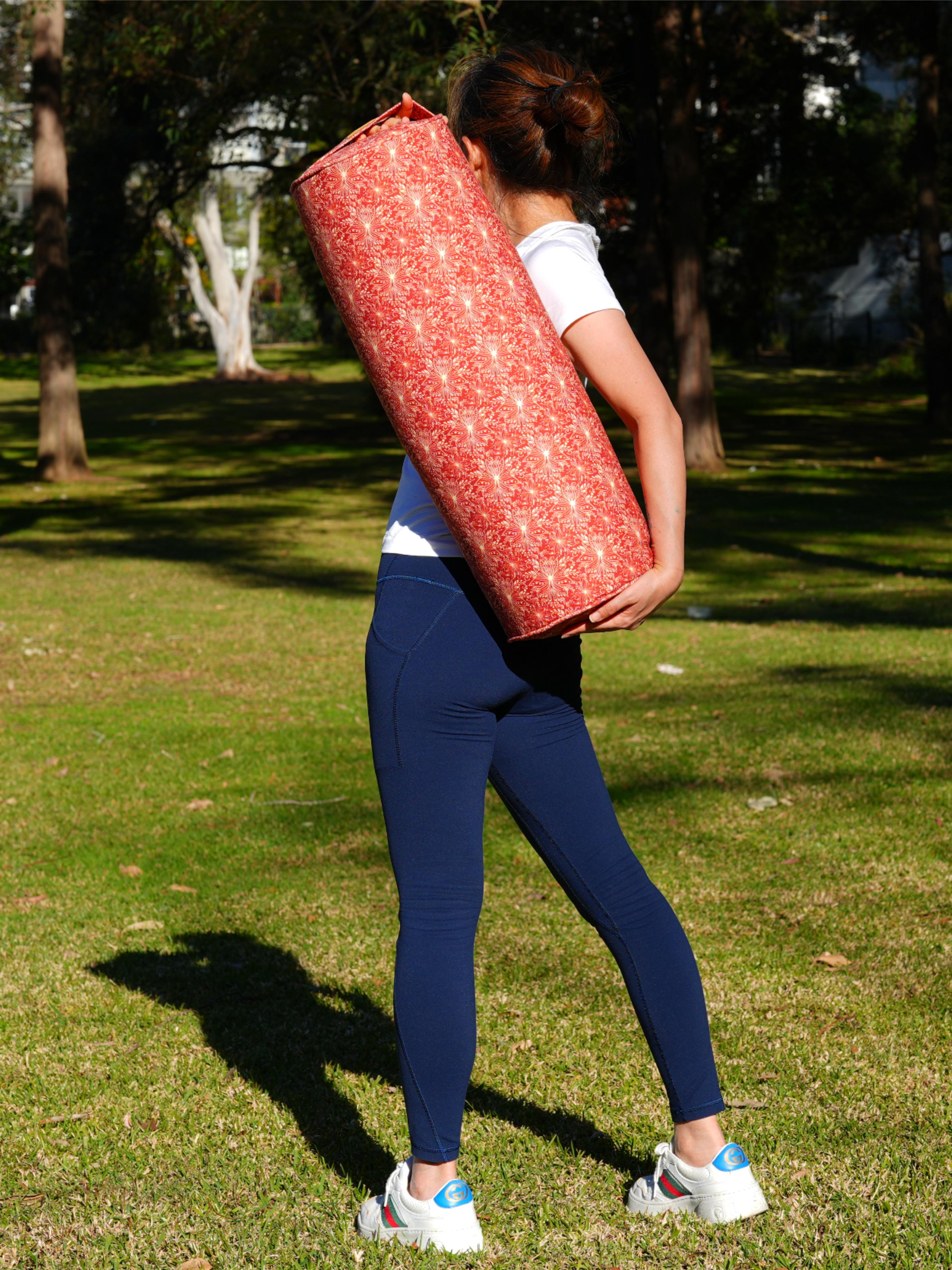 Round Yoga Bolster | Lotus | Aura Red