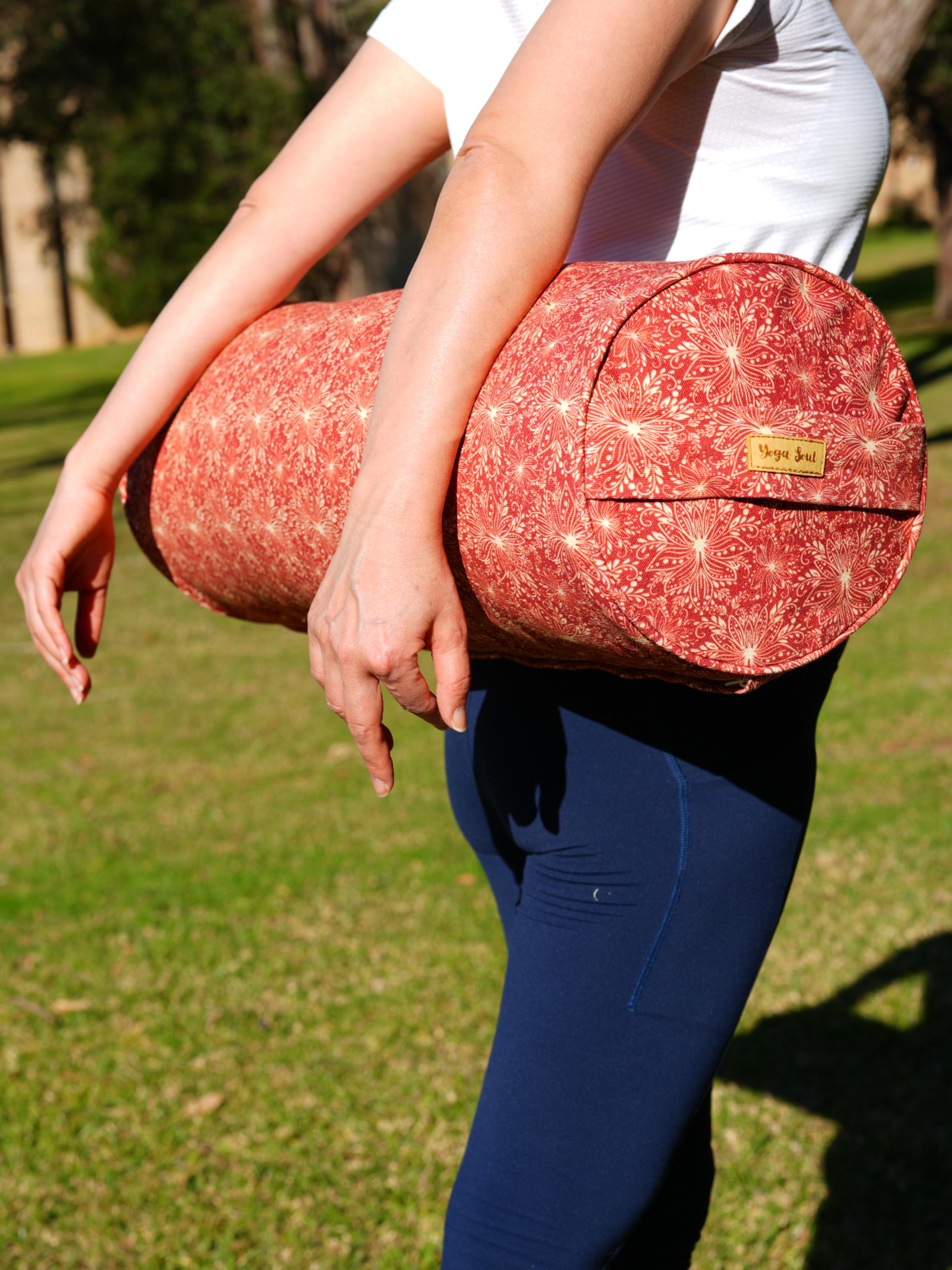 Round Yoga Bolster | Lotus | Aura Red