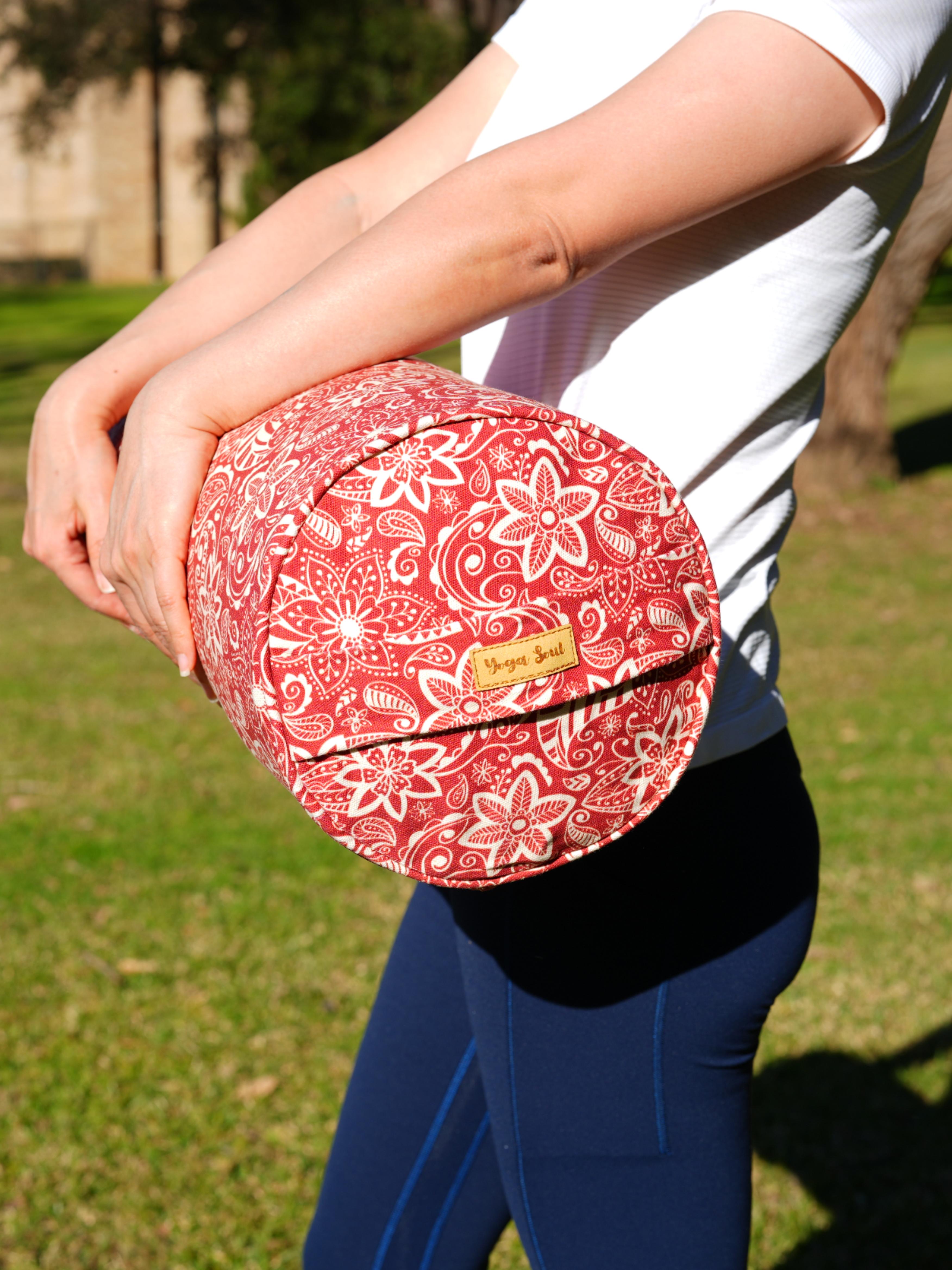 Round Yoga Bolster | StarFlower | Aura Red