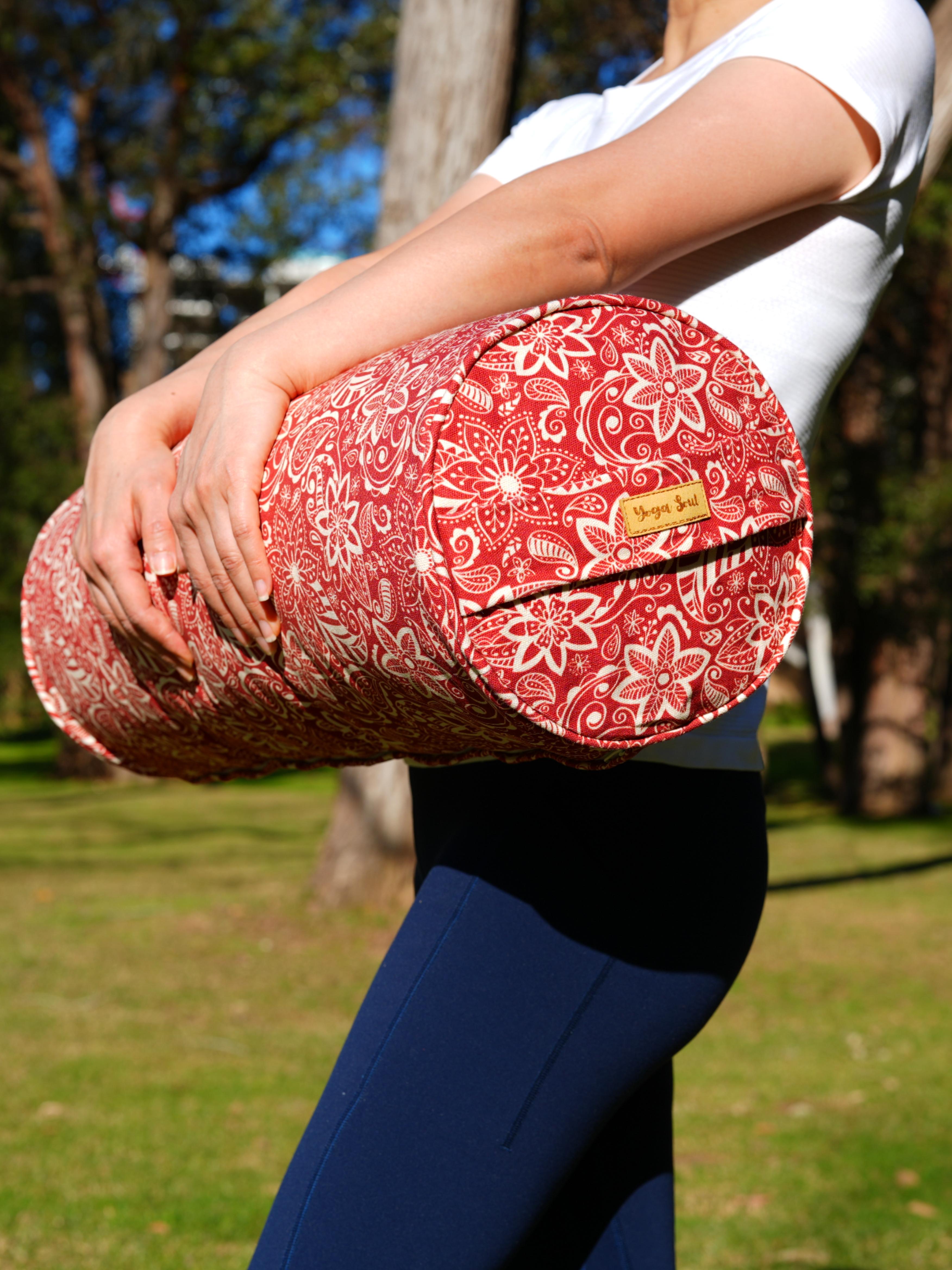 Round Yoga Bolster | StarFlower | Aura Red