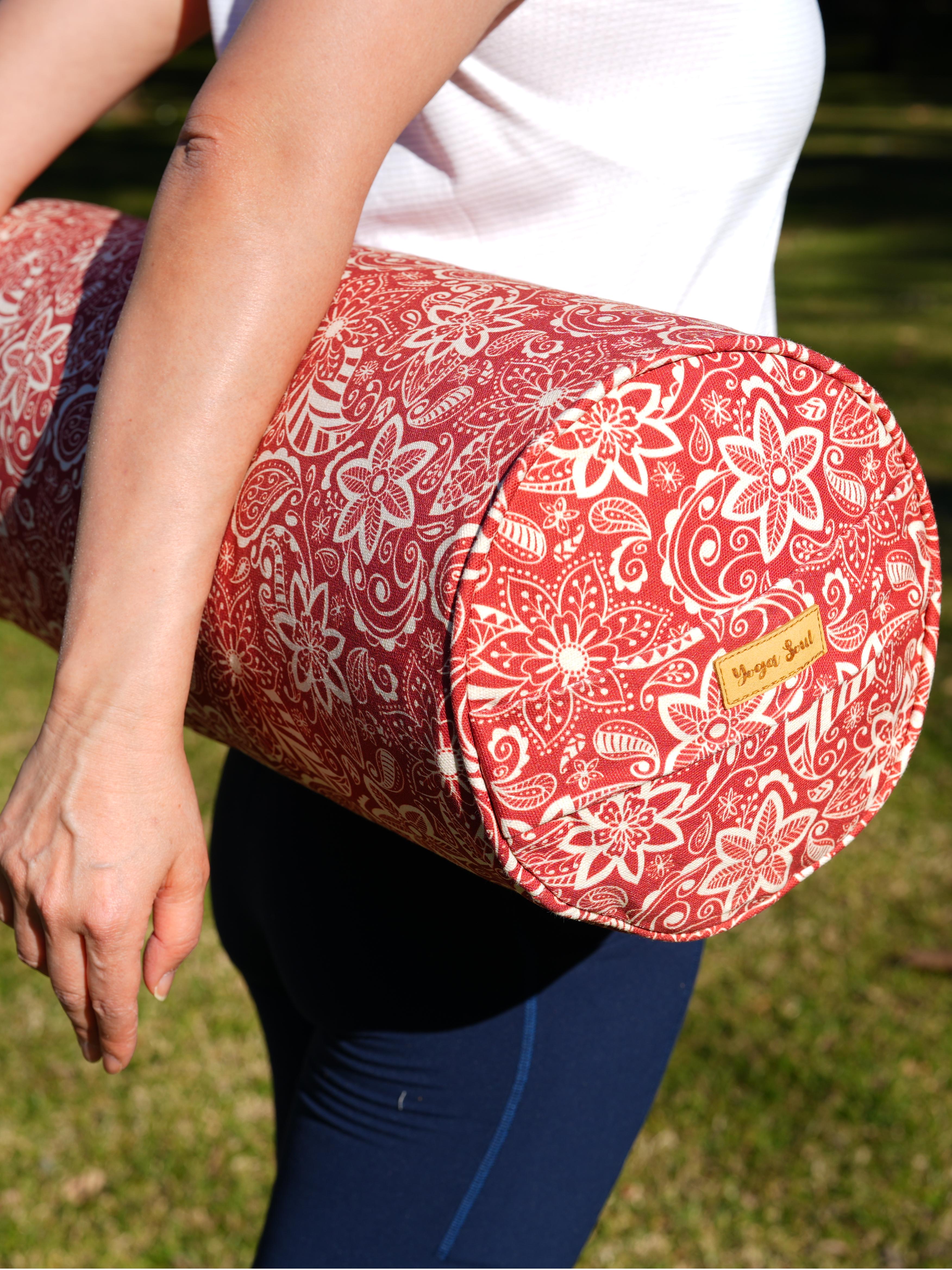 Round Yoga Bolster | StarFlower | Aura Red