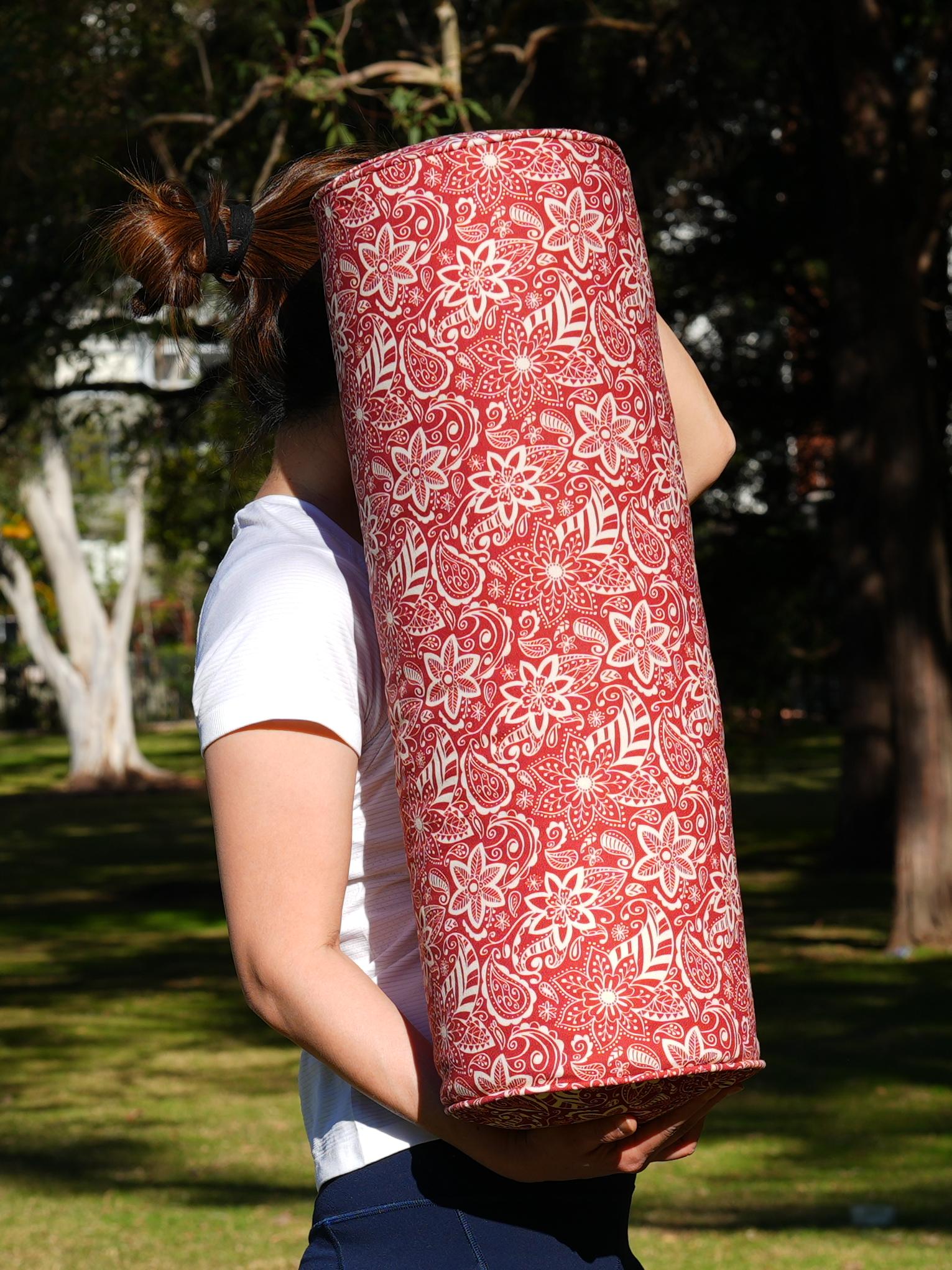 Round Yoga Bolster | StarFlower | Aura Red