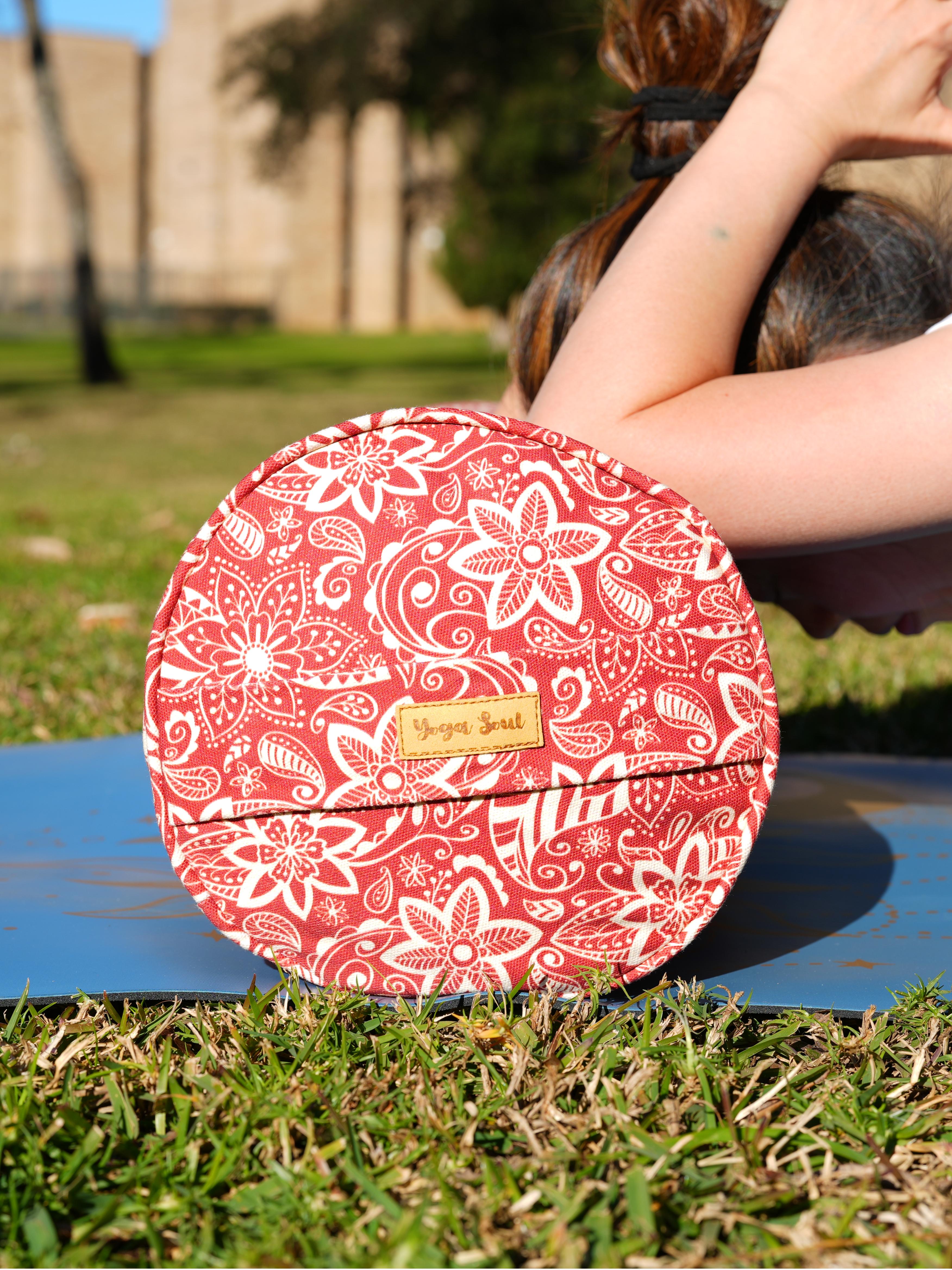 Round Yoga Bolster | StarFlower | Aura Red