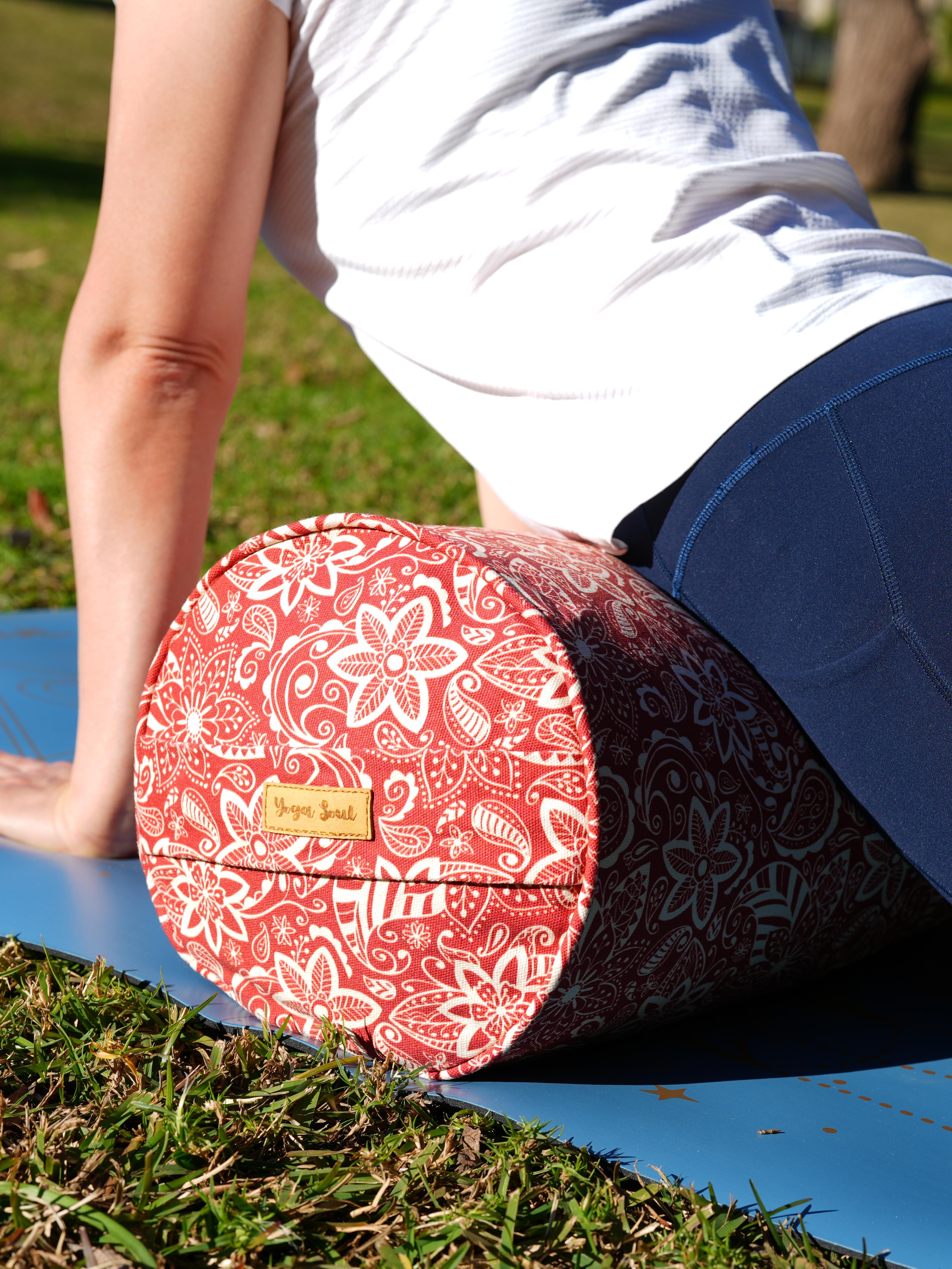Round Yoga Bolster | StarFlower | Aura Red