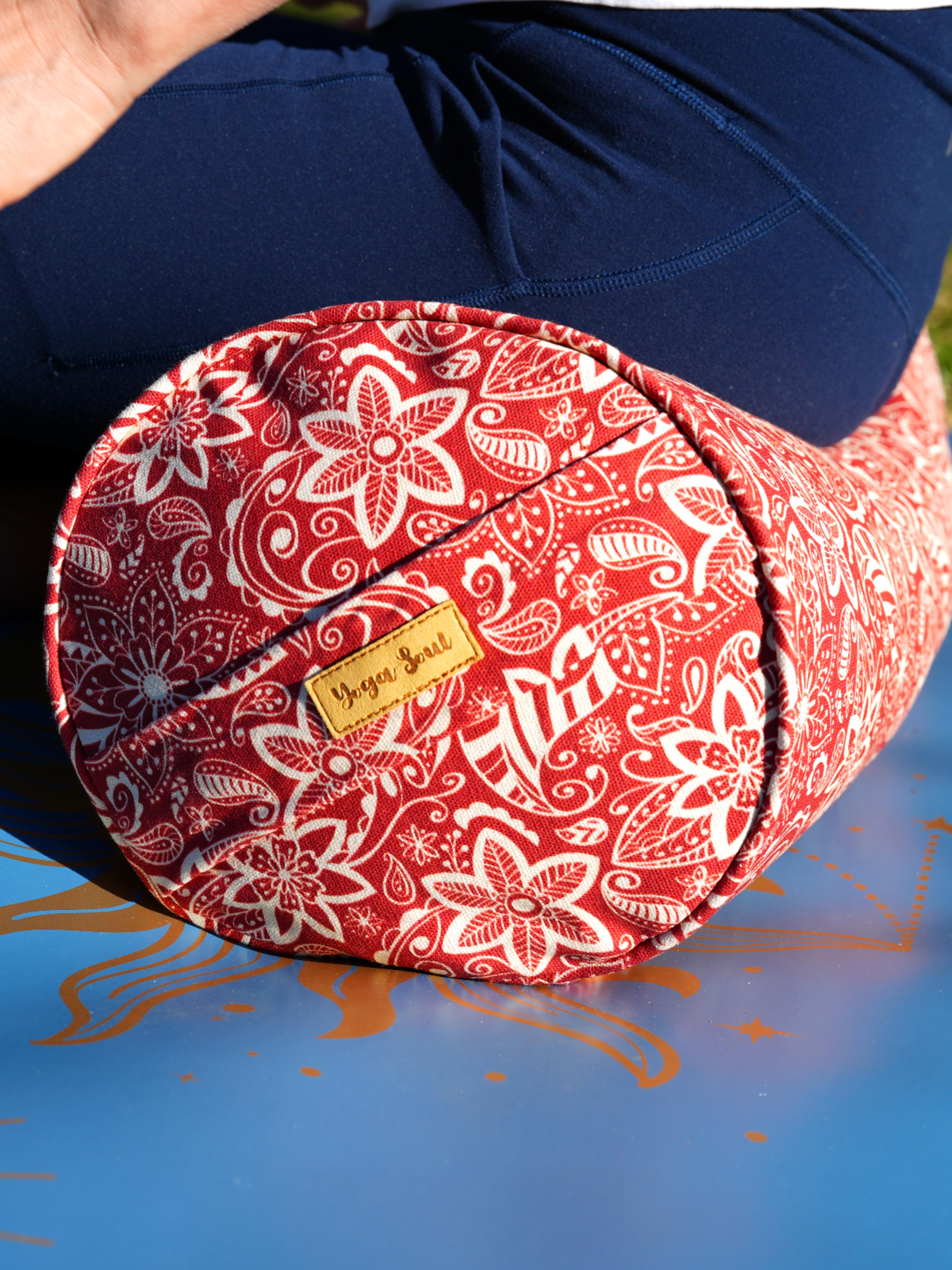 Round Yoga Bolster | StarFlower | Aura Red