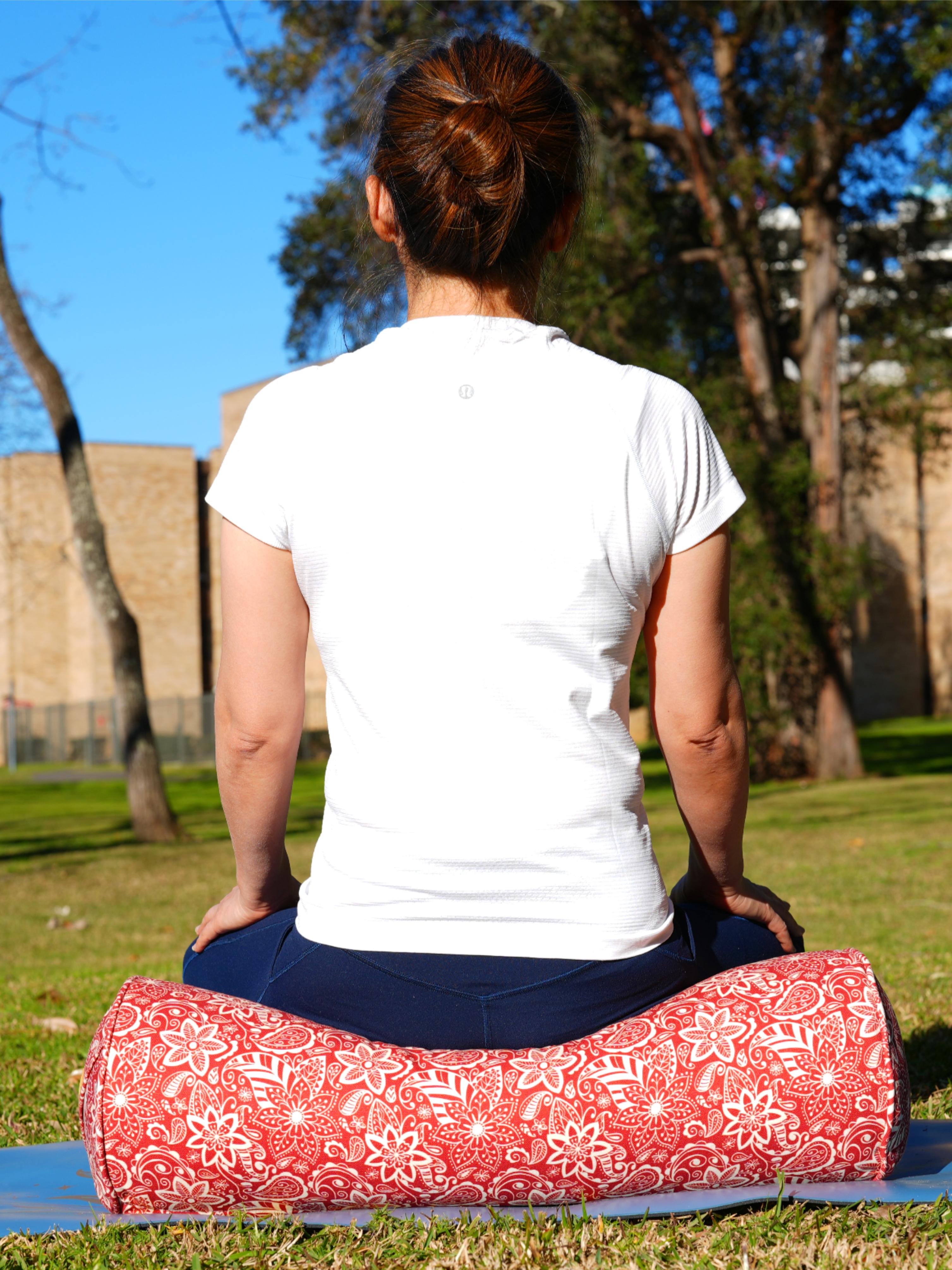 Round Yoga Bolster | StarFlower | Aura Red