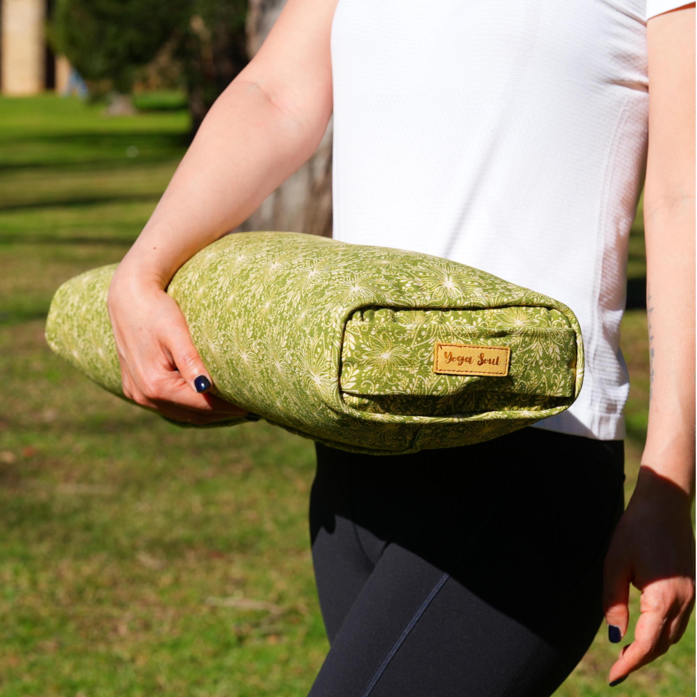 Pranayama Yoga Bolster | Yoga Pillow | Lotus | Olive Green