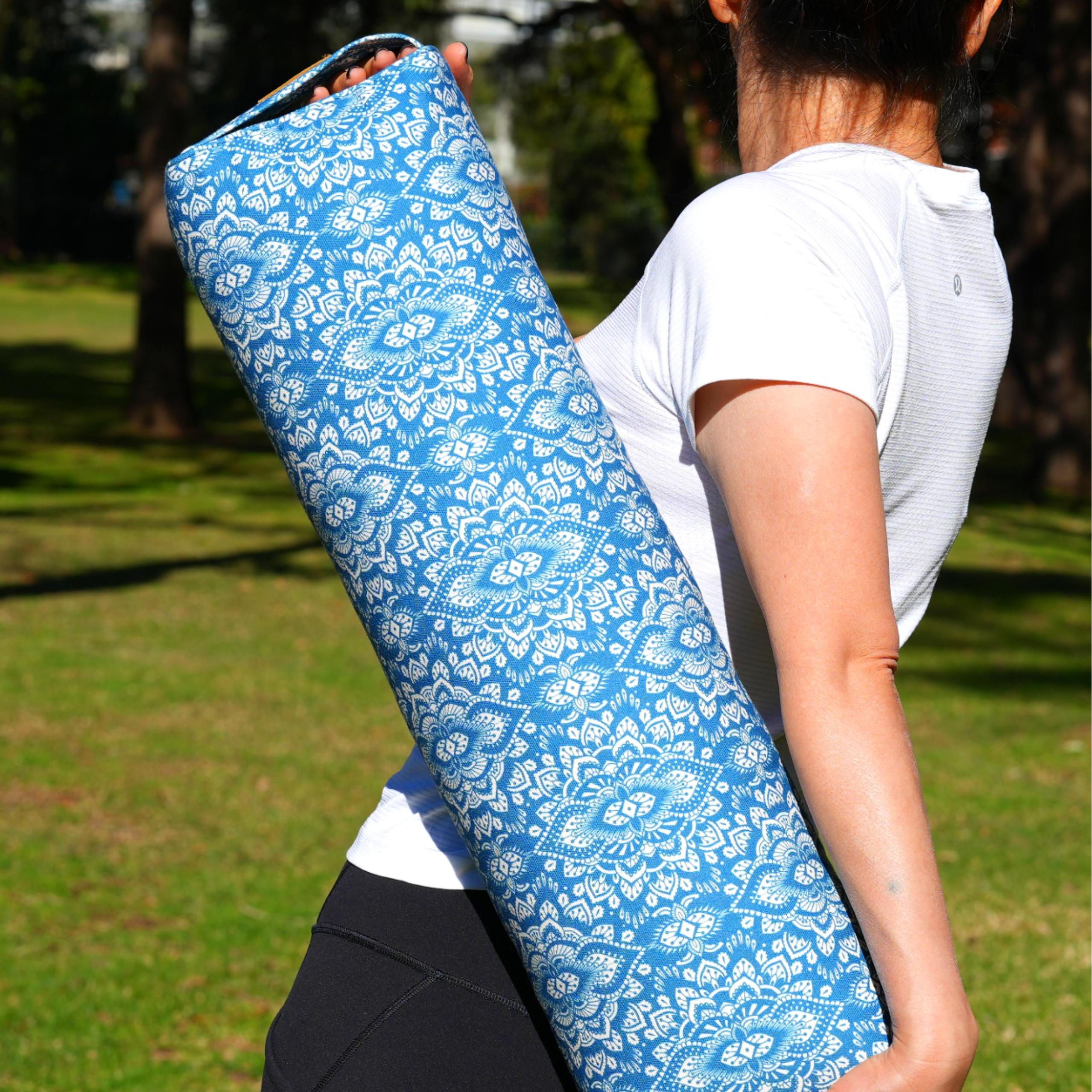 Pranayama Yoga Bolster | Yoga Pillow | Mandala | Indigo Blue
