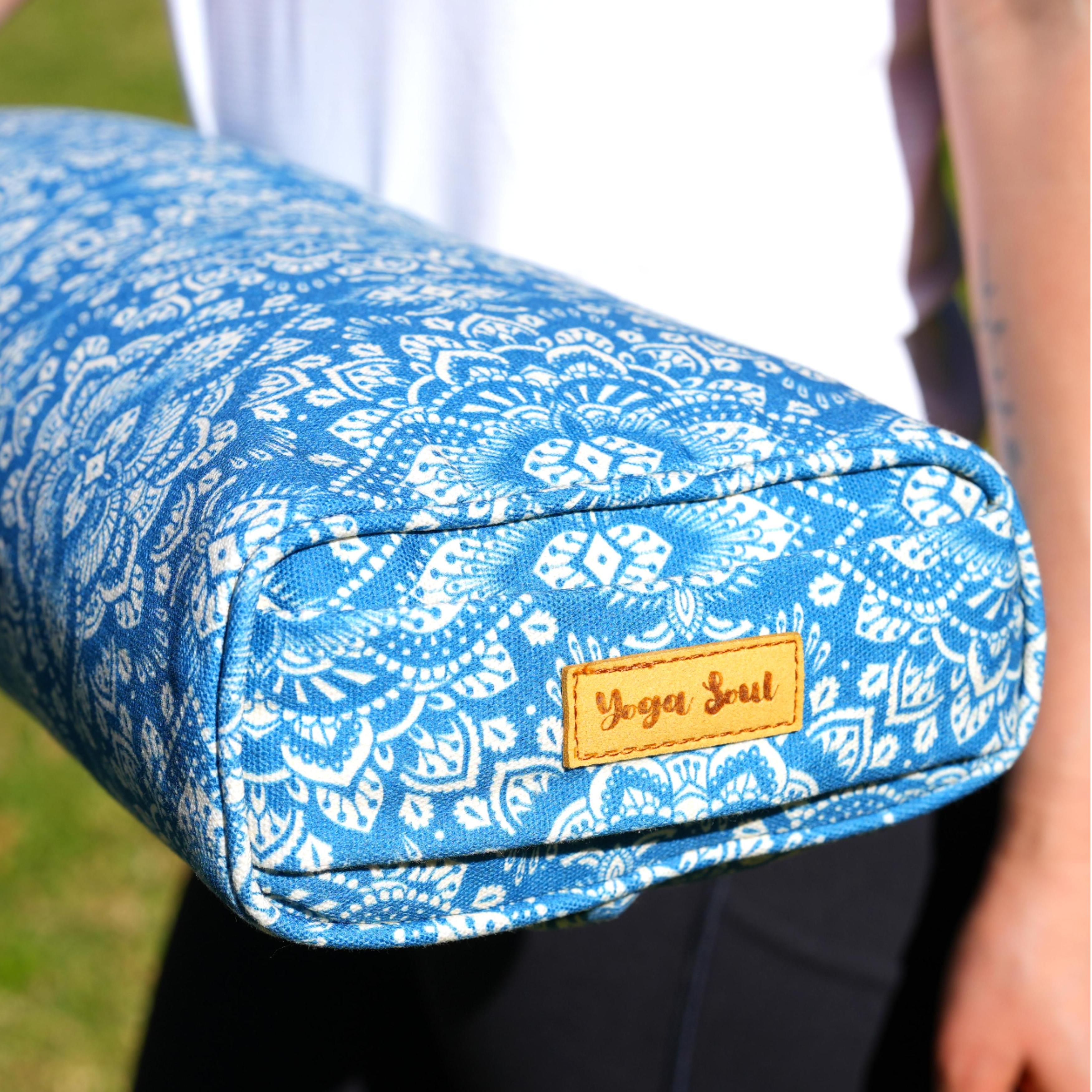 Pranayama Yoga Bolster | Yoga Pillow | Mandala | Indigo Blue
