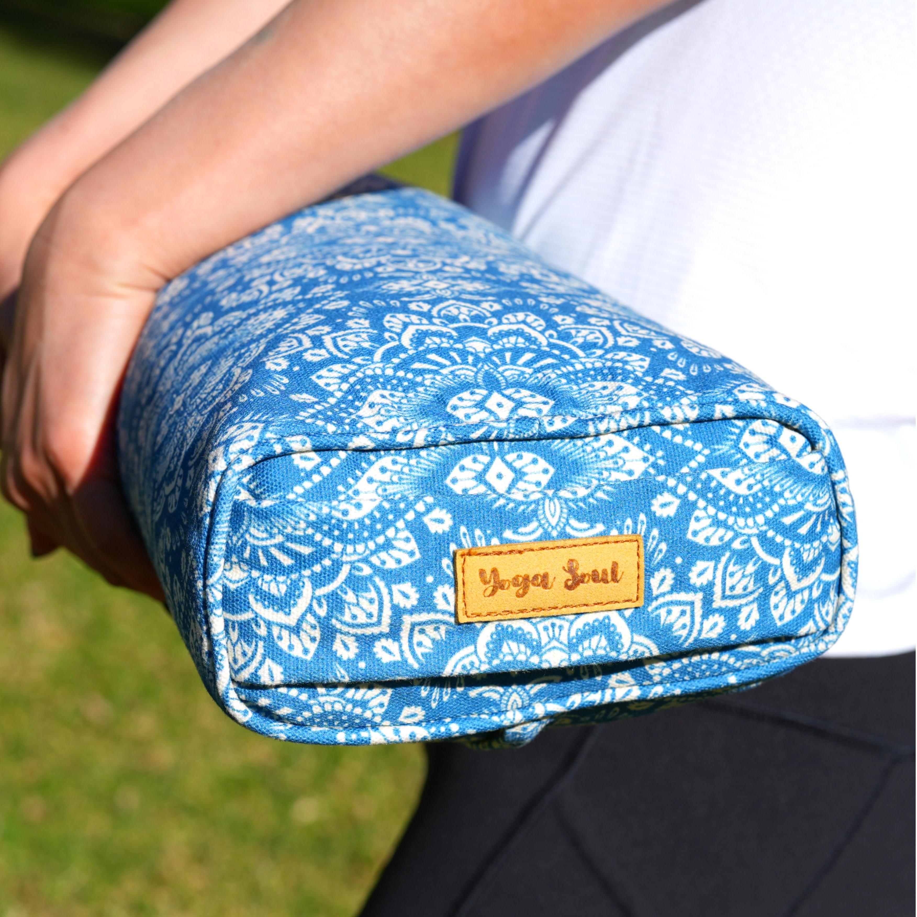 Pranayama Yoga Bolster | Yoga Pillow | Mandala | Indigo Blue