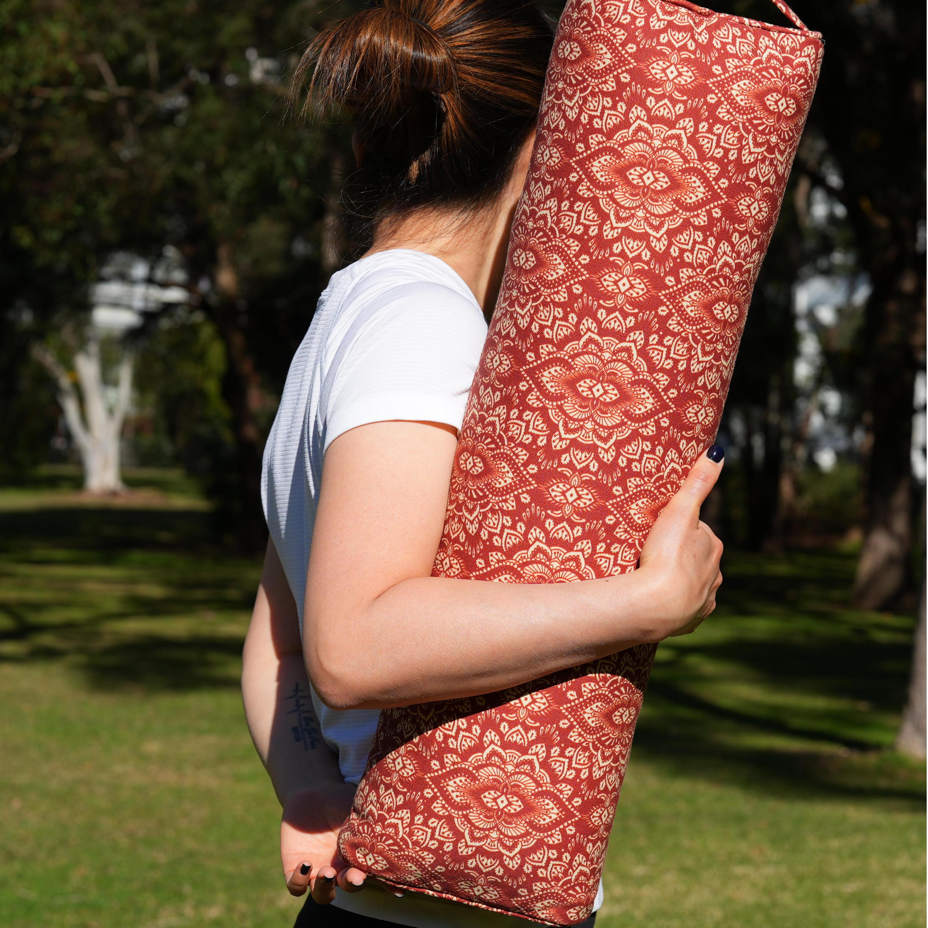 Pranayama Yoga Bolster | Yoga Pillow | Mandala | Aura Red