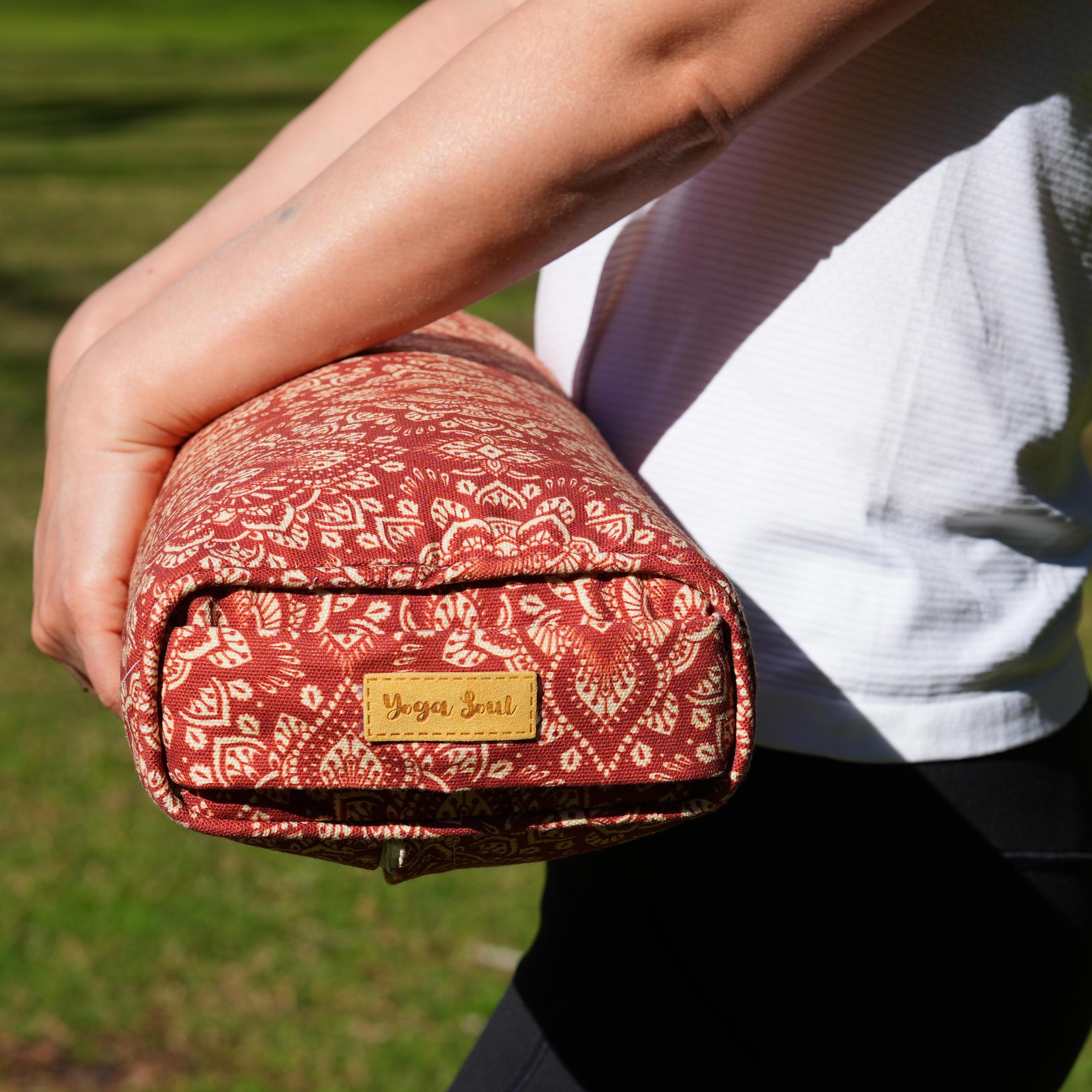 Pranayama Yoga Bolster | Yoga Pillow | Mandala | Aura Red