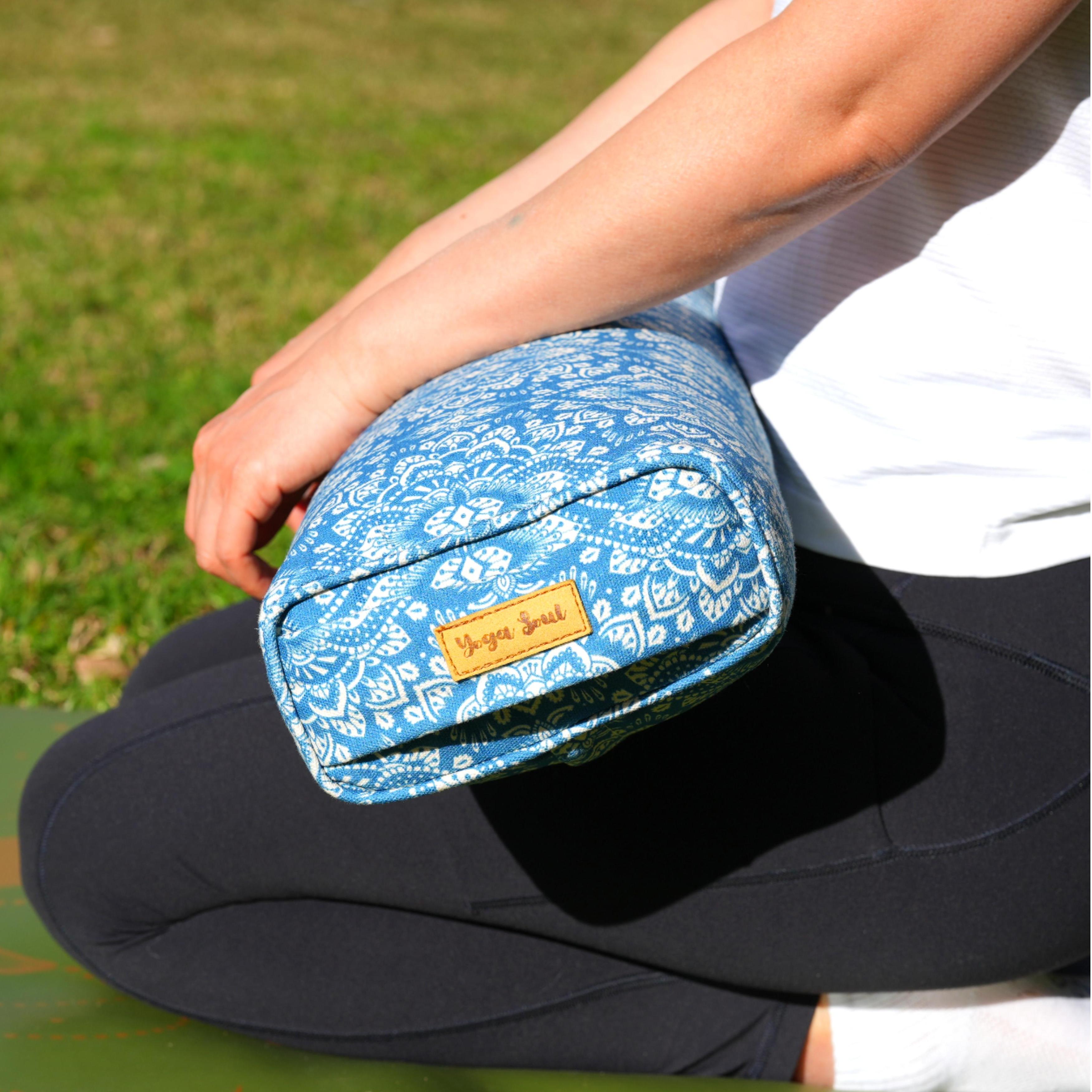 Pranayama Yoga Bolster | Yoga Pillow | Mandala | Indigo Blue
