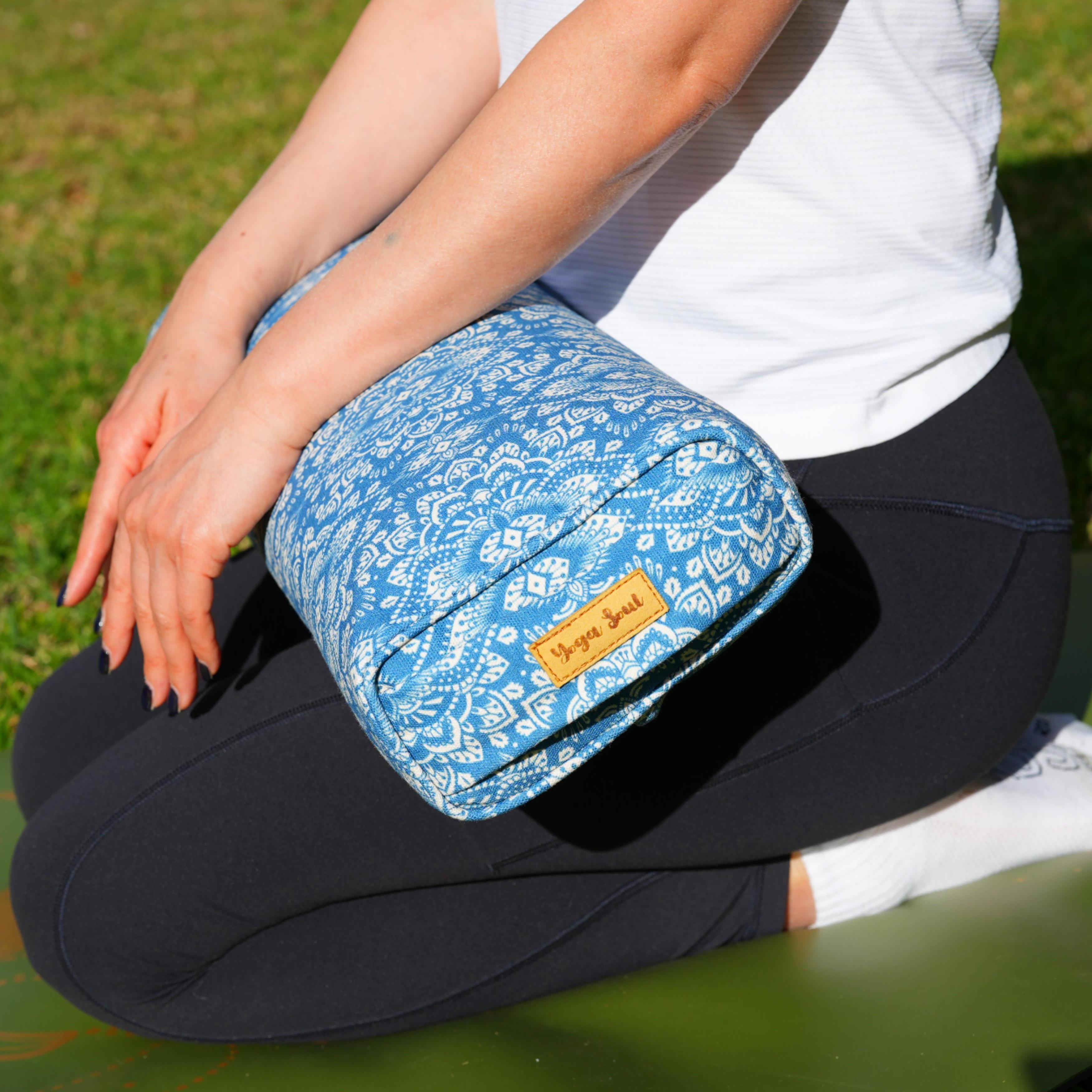 Pranayama Yoga Bolster | Yoga Pillow | Mandala | Indigo Blue