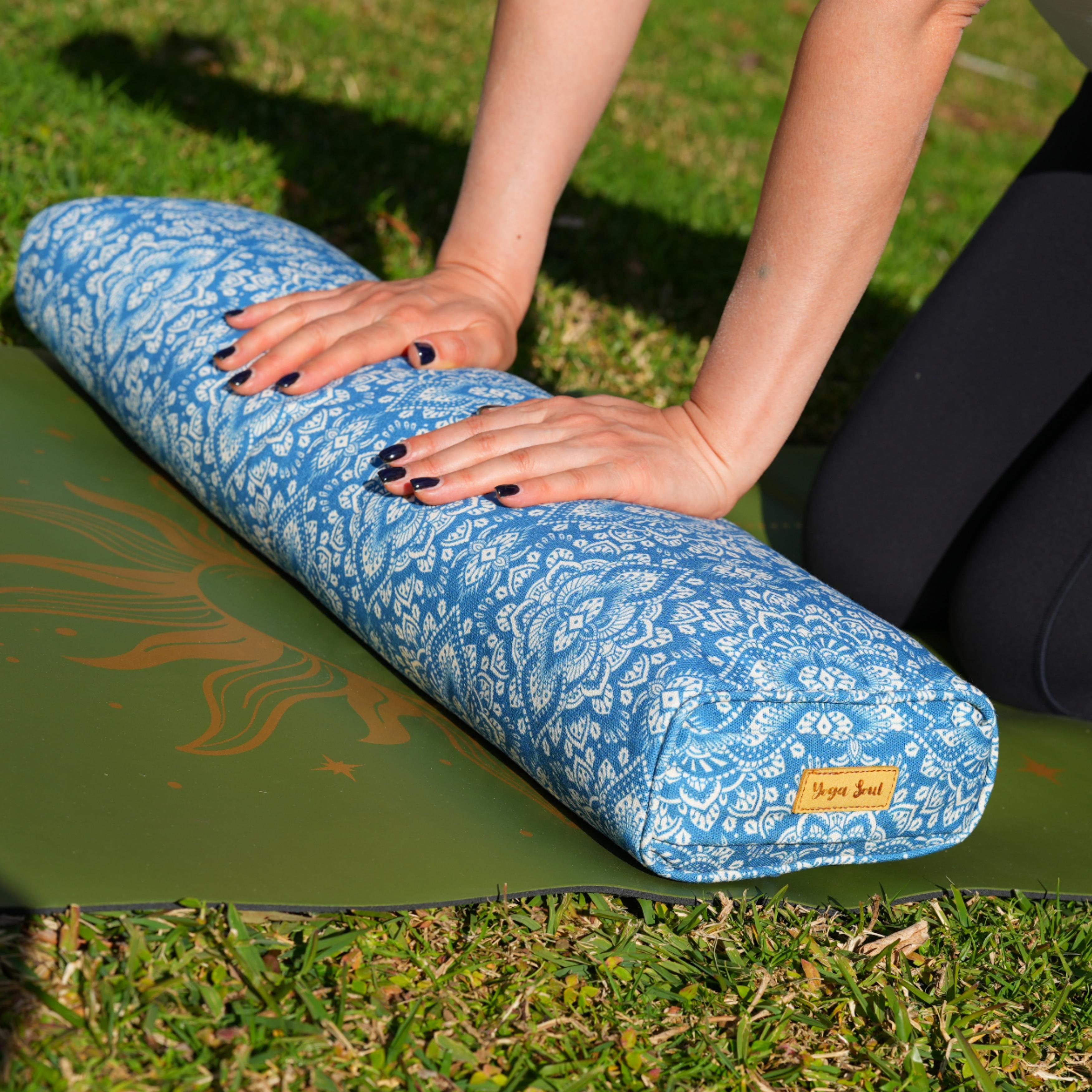 Pranayama Yoga Bolster | Yoga Pillow | Mandala | Indigo Blue