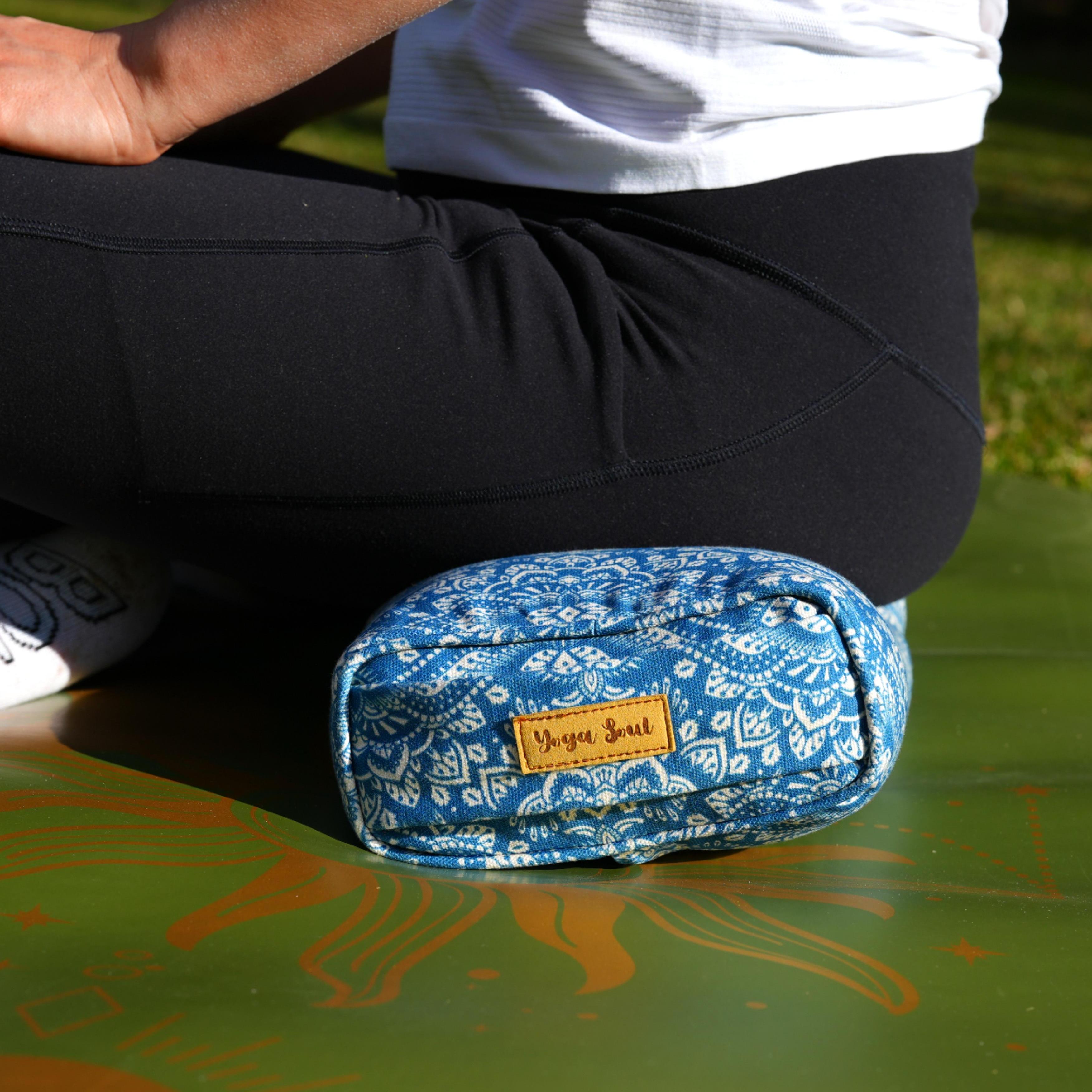 Pranayama Yoga Bolster | Yoga Pillow | Mandala | Indigo Blue