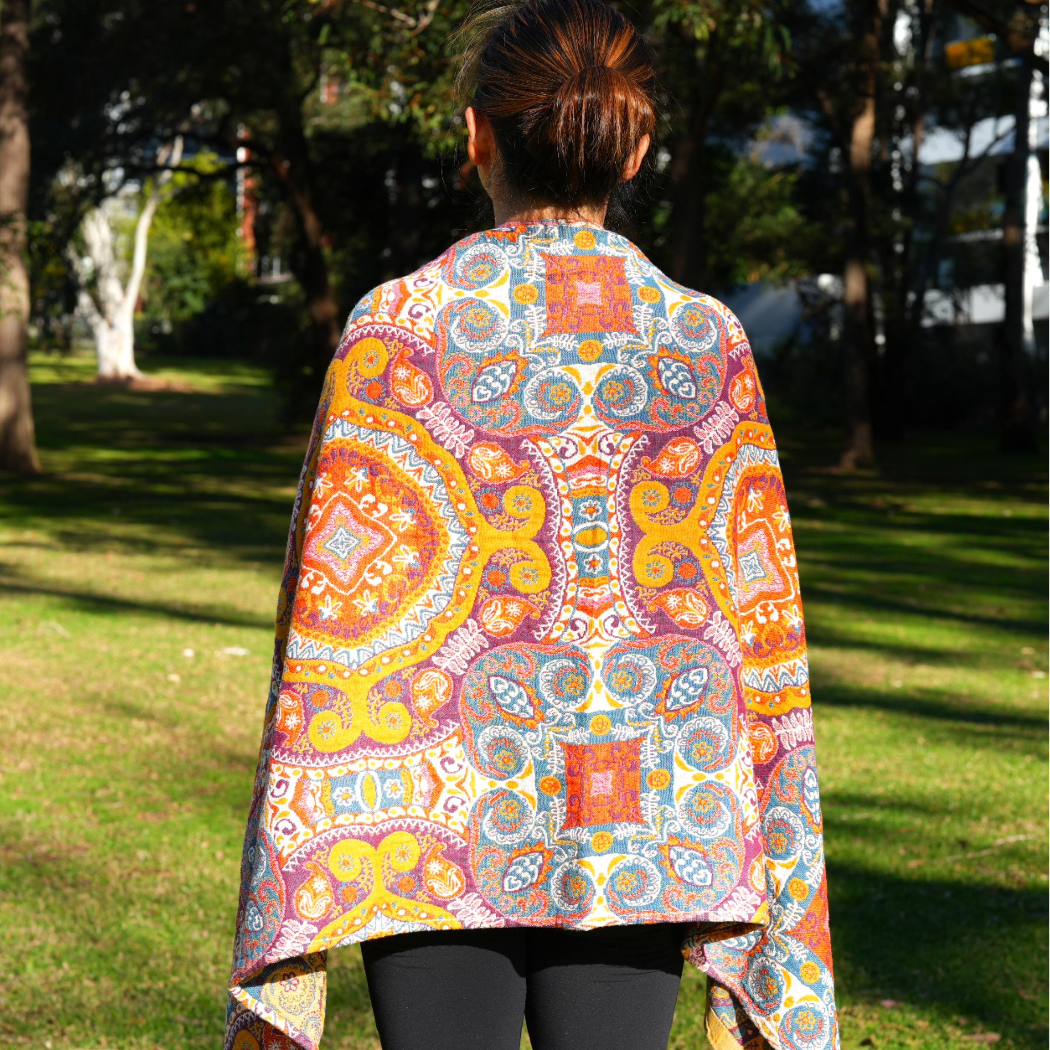 Travel Yoga Blanket | Paisley