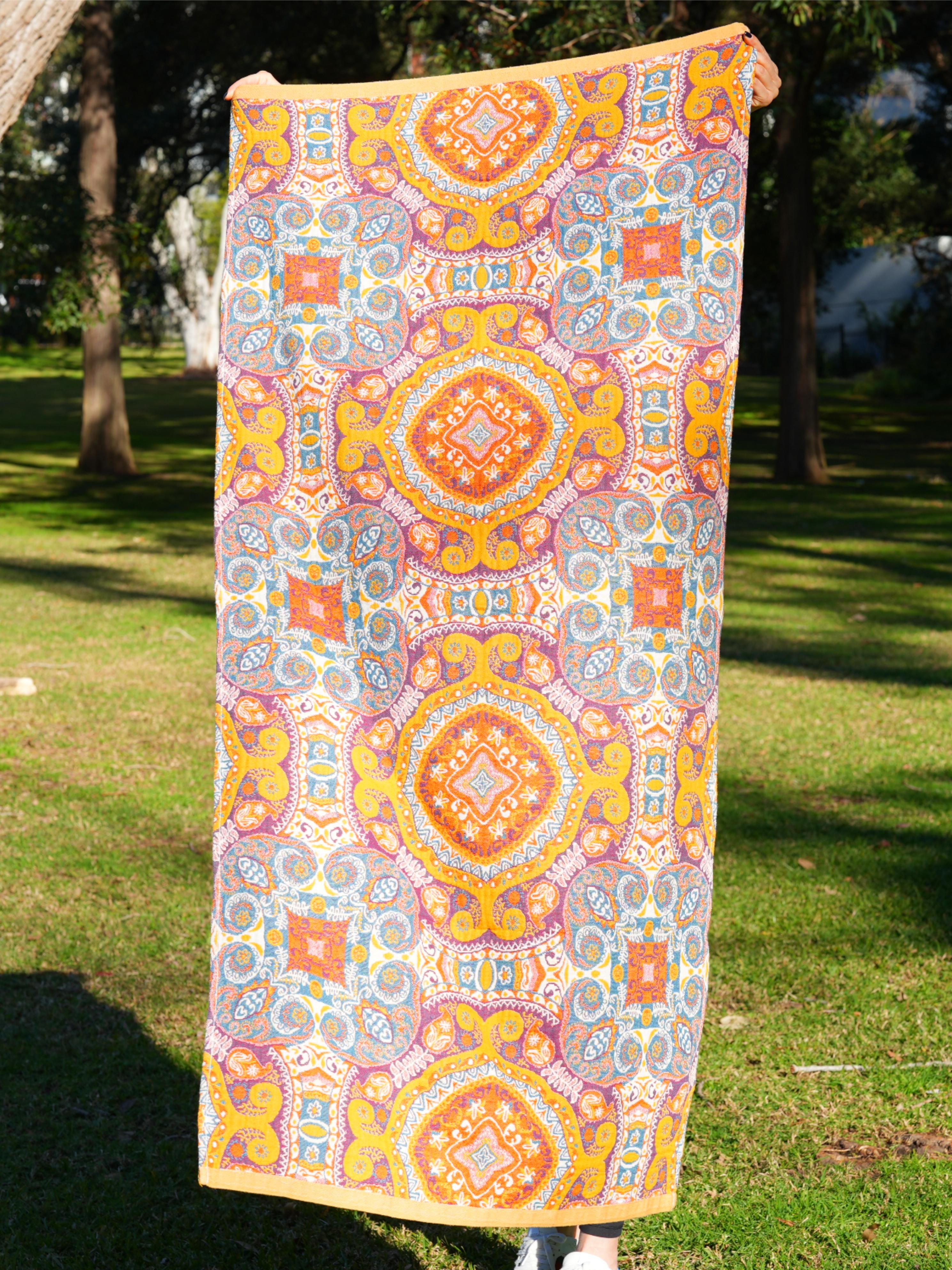 Travel Yoga Blanket | Paisley