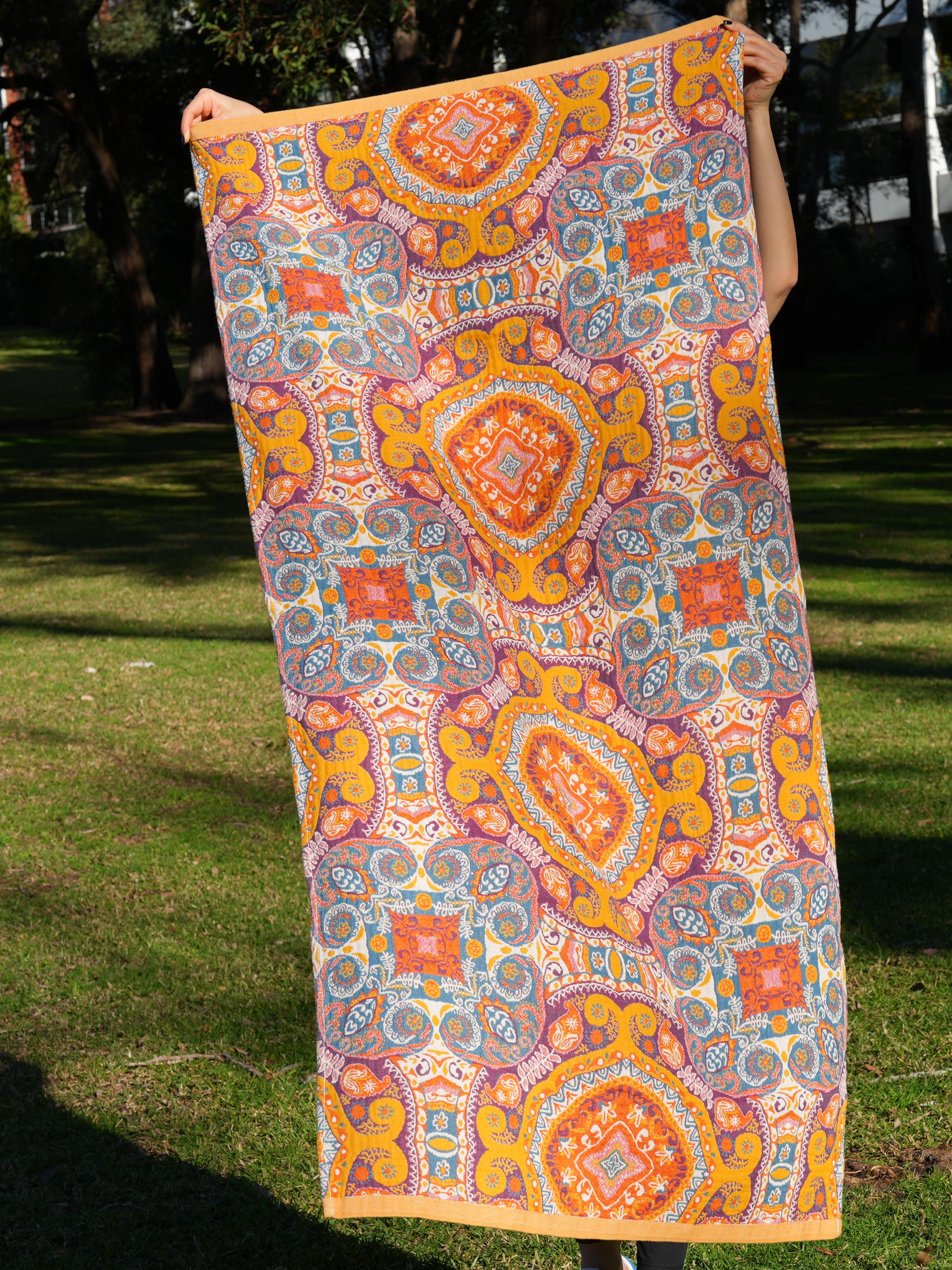Travel Yoga Blanket | Paisley